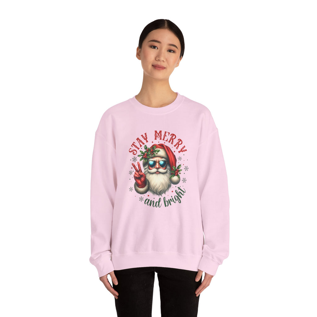 Stay Merry and Bright Crewneck Sweatshirt - Festive Holiday Apparel