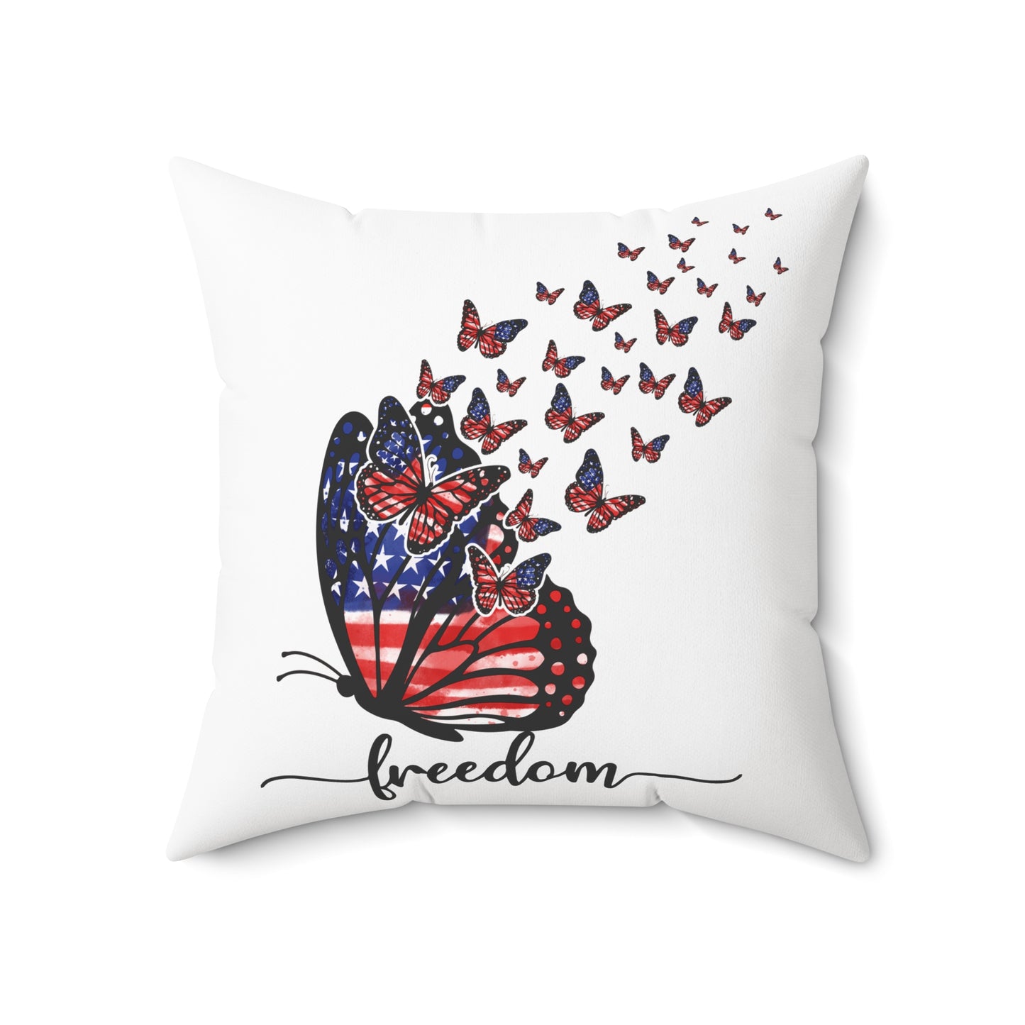 Freedom Butterfly Throw Pillow