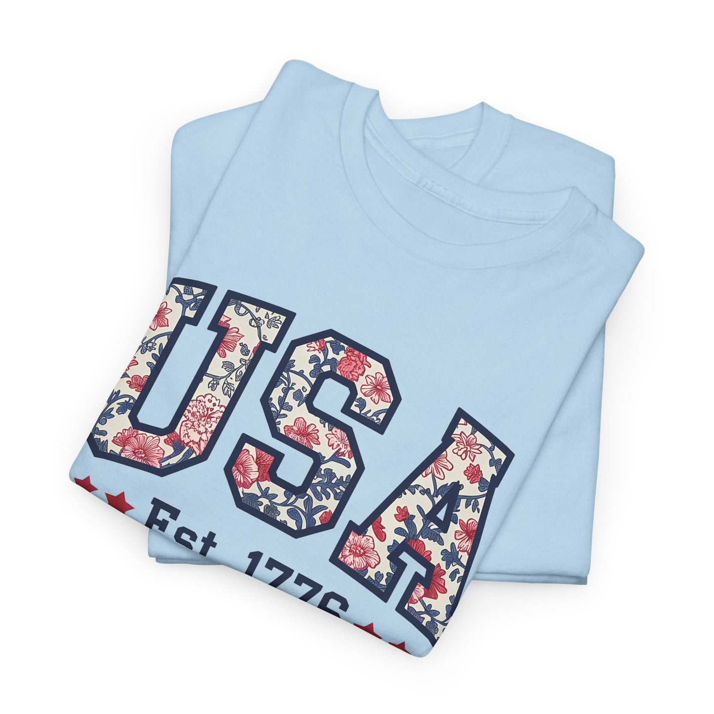 Patriotic USA Floral- Tee