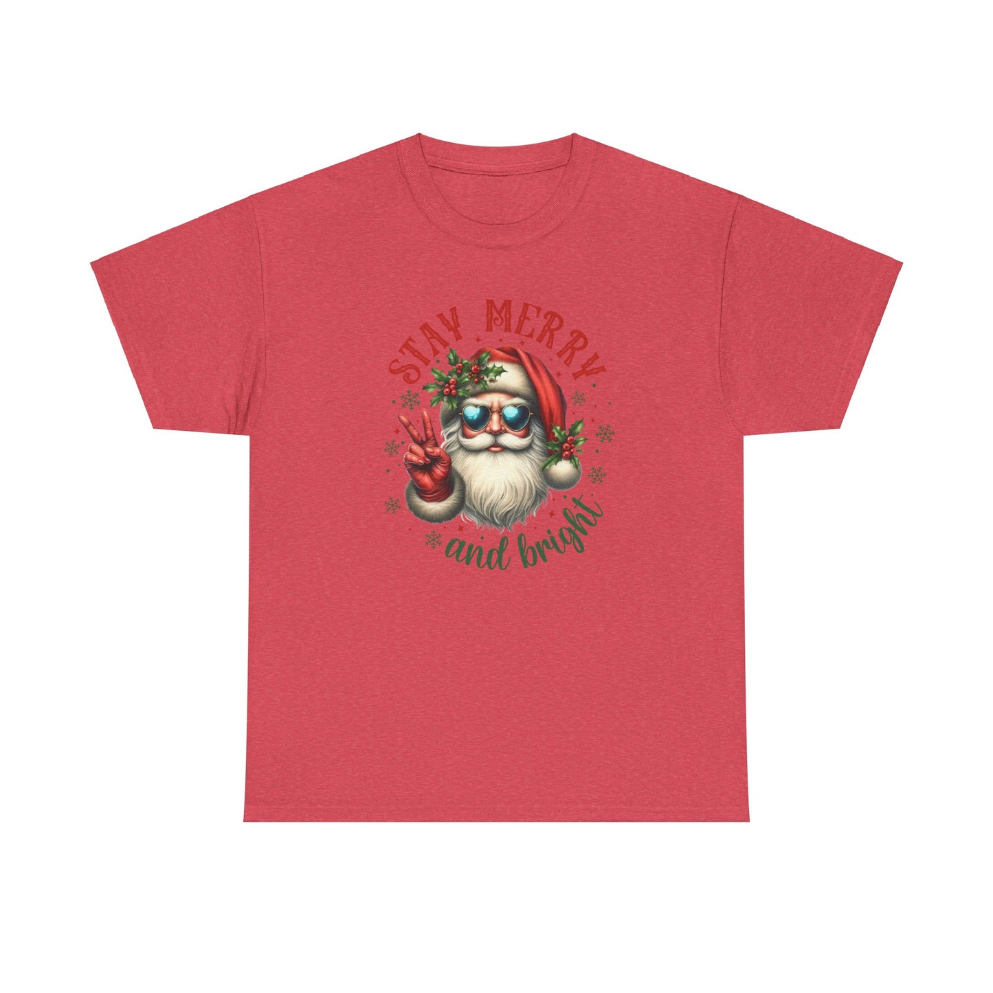 Stay Merry Holiday Heavy Cotton Tee | Fun Christmas Shirt