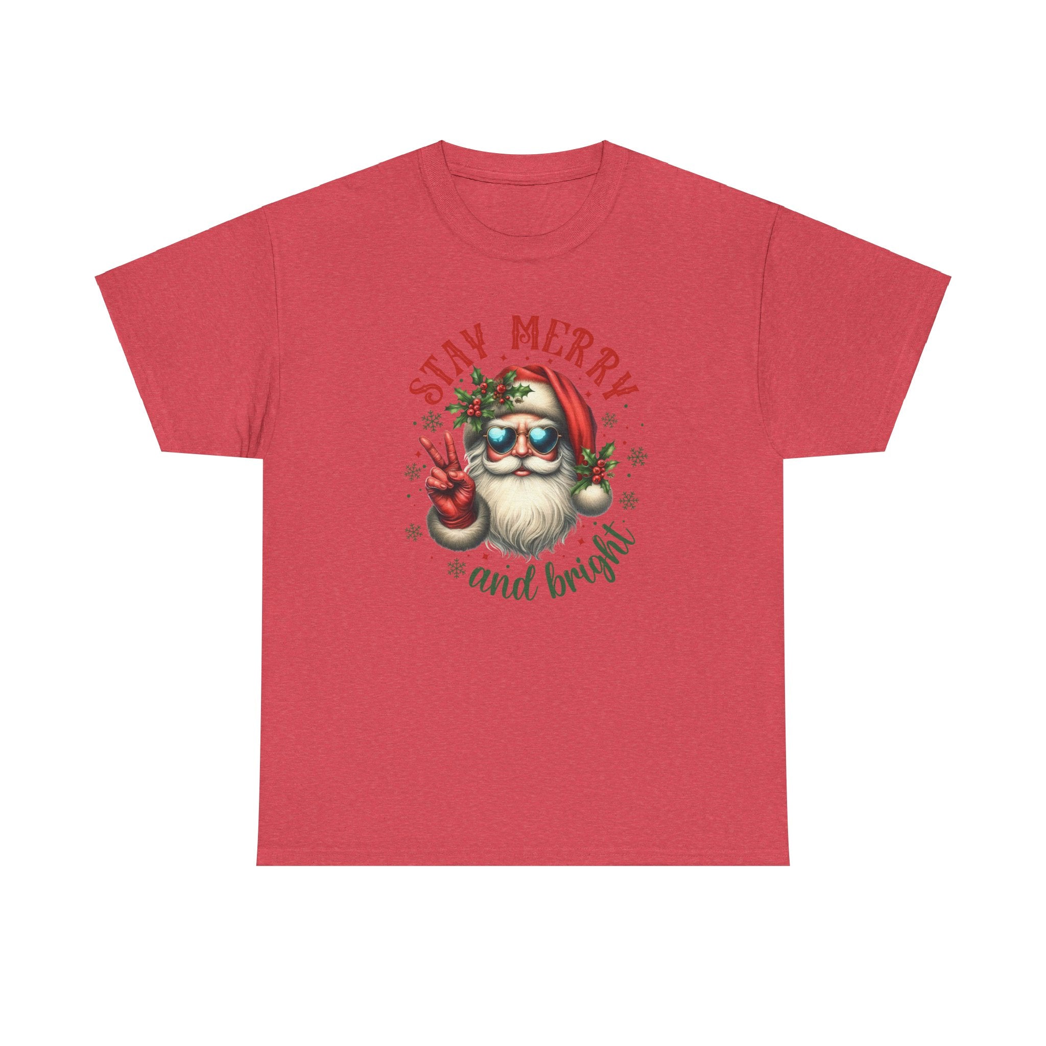 Stay Merry Holiday Heavy Cotton Tee | Fun Christmas Shirt