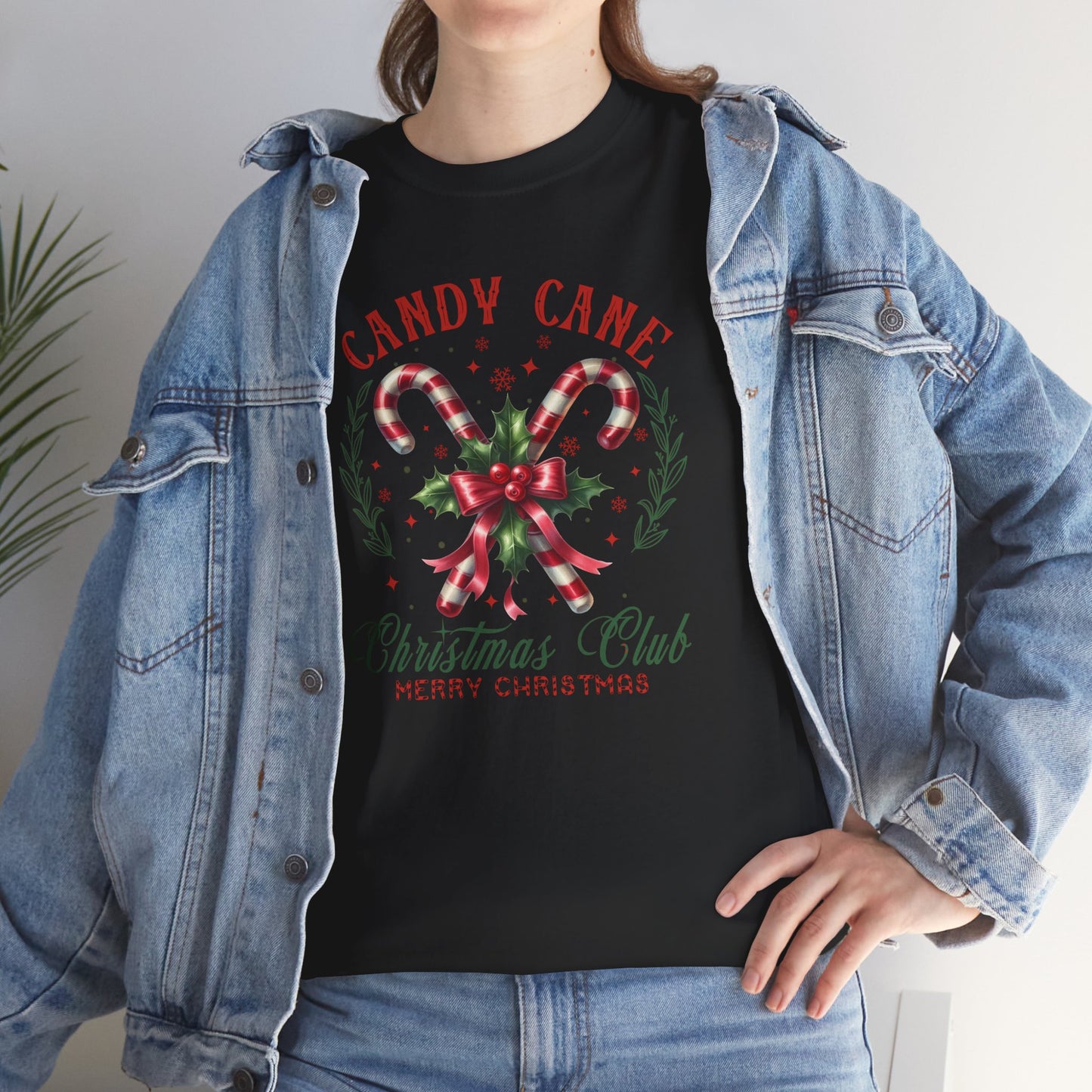 Candy Cane Christmas Club Heavy Cotton Tee - Merry Christmas Holiday Shirt