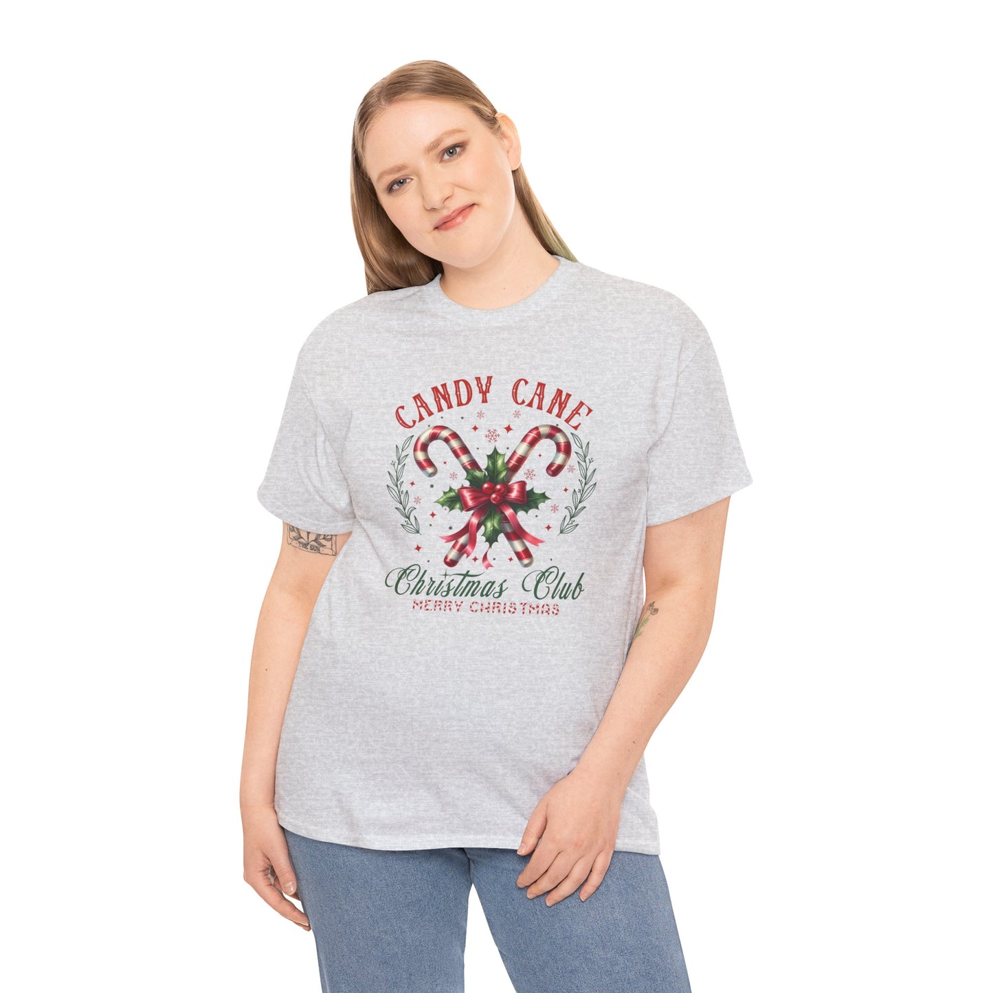 Candy Cane Christmas Club Heavy Cotton Tee - Merry Christmas Holiday Shirt