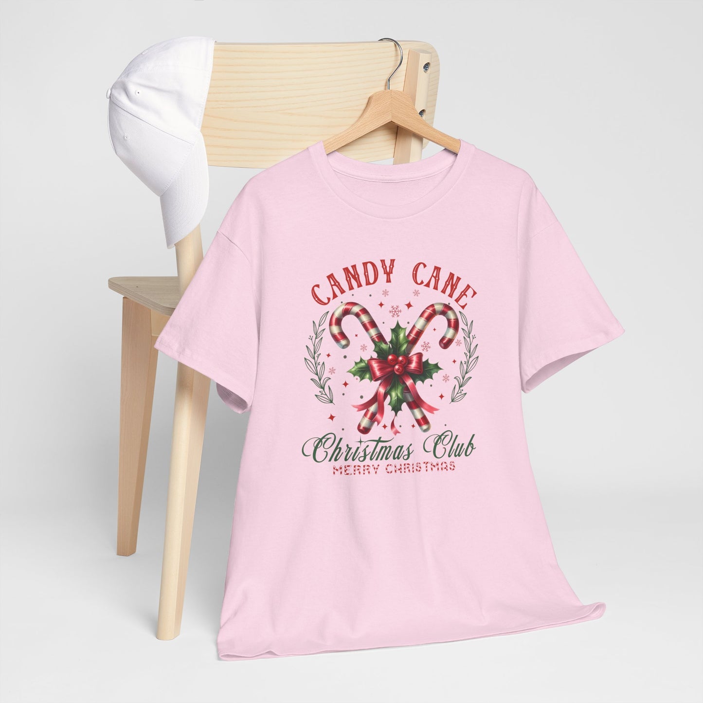Candy Cane Christmas Club Heavy Cotton Tee - Merry Christmas Holiday Shirt