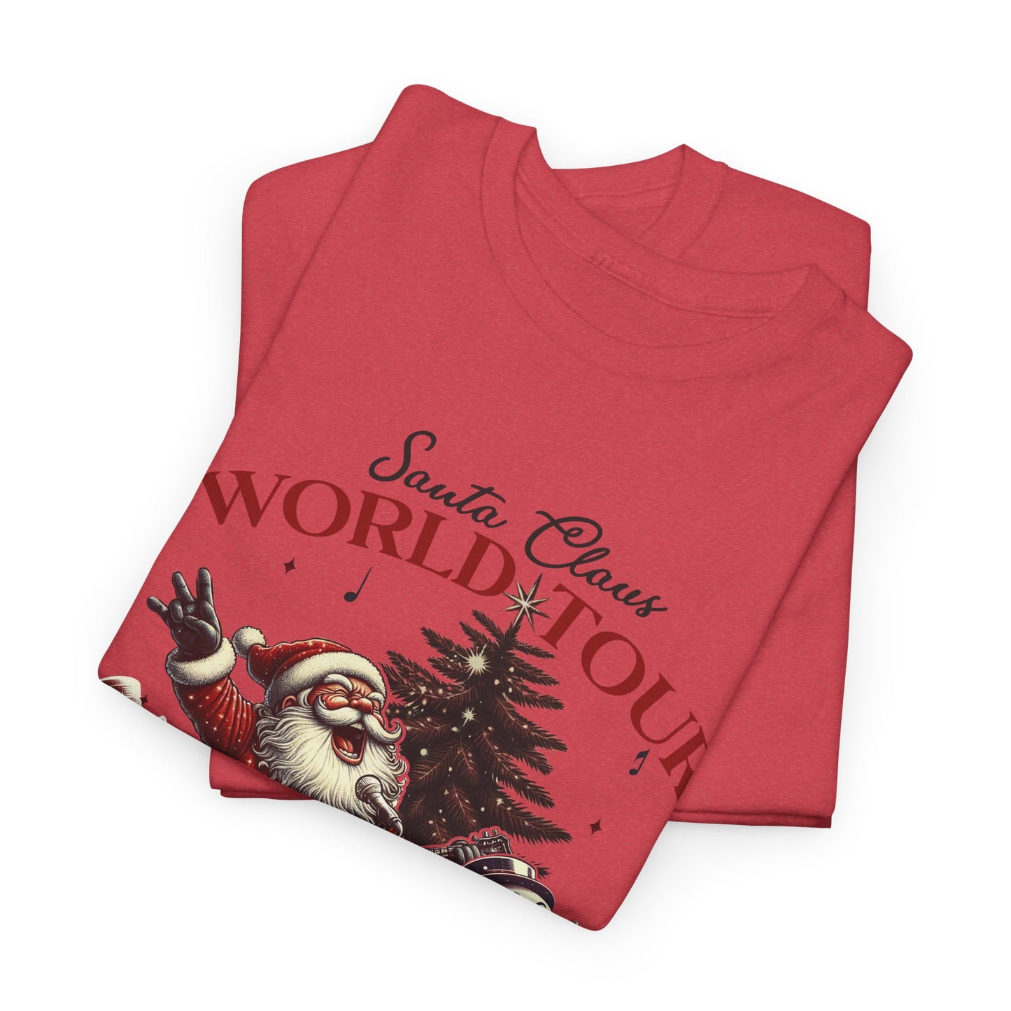 Christmas Santa Claus World Tour Tee - Heavy Cotton T-Shirt