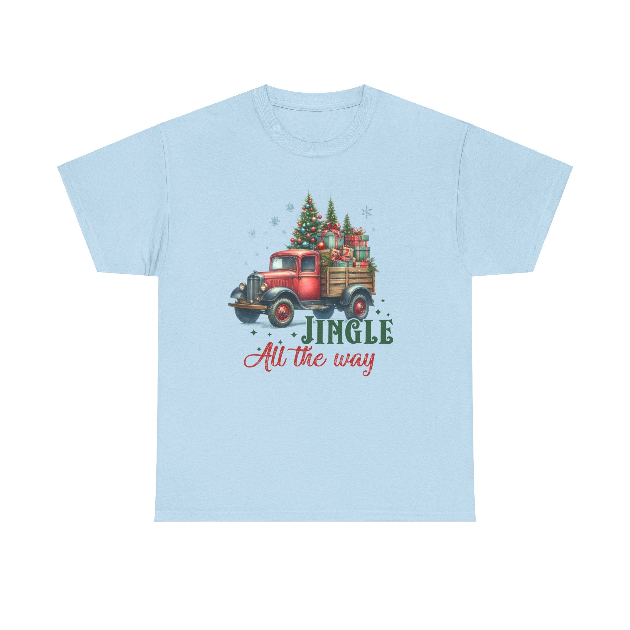 Jingle All the Way Holiday Tee - Heavy Cotton Shirt for Christmas Celebrations