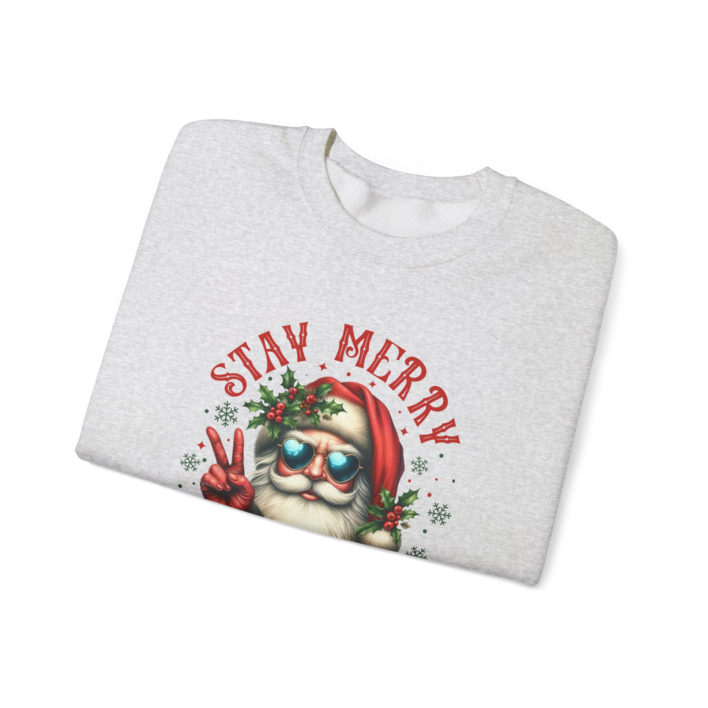 Stay Merry and Bright Crewneck Sweatshirt - Festive Holiday Apparel