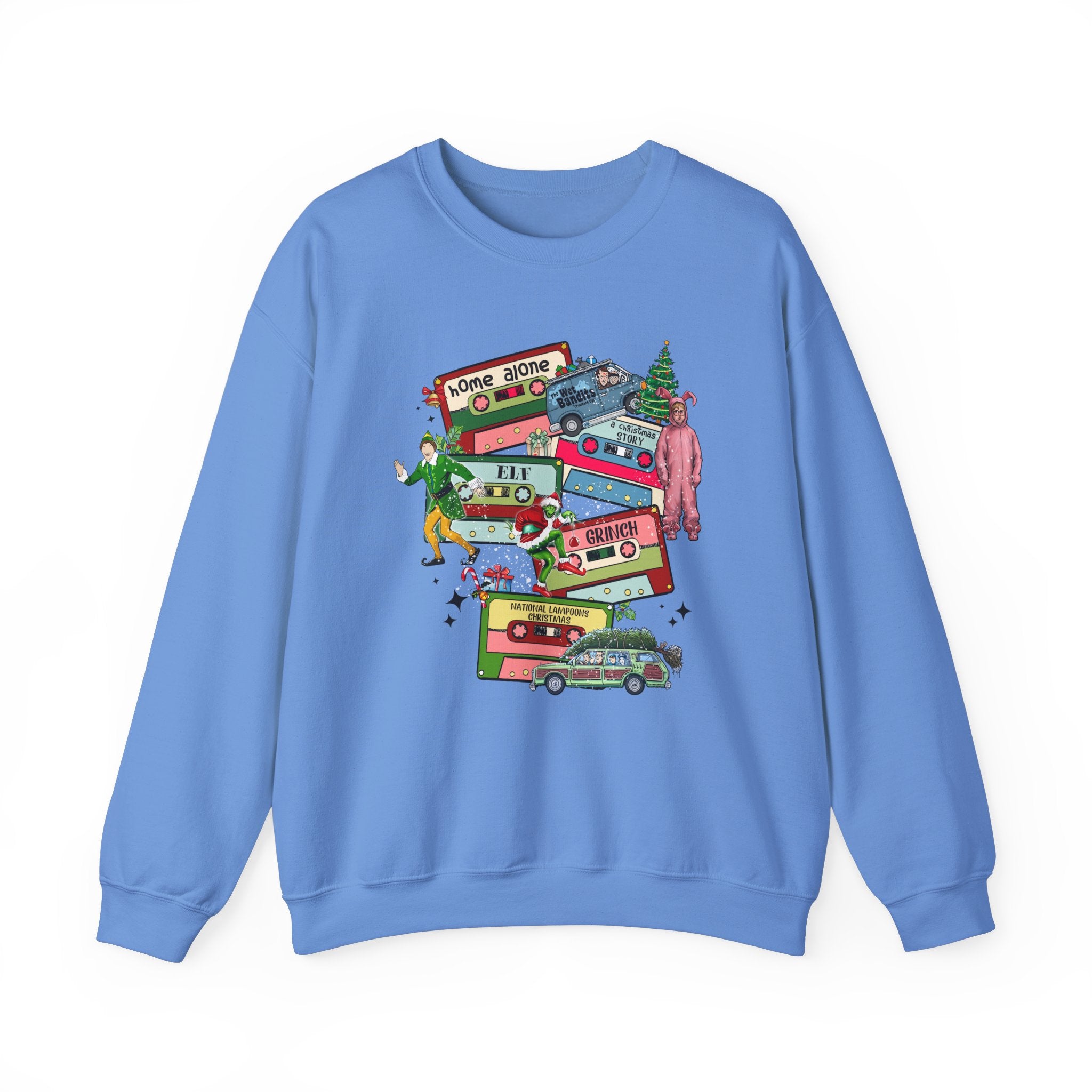 Retro Holiday Movie Crewneck Sweatshirt – Cozy & Festive Design