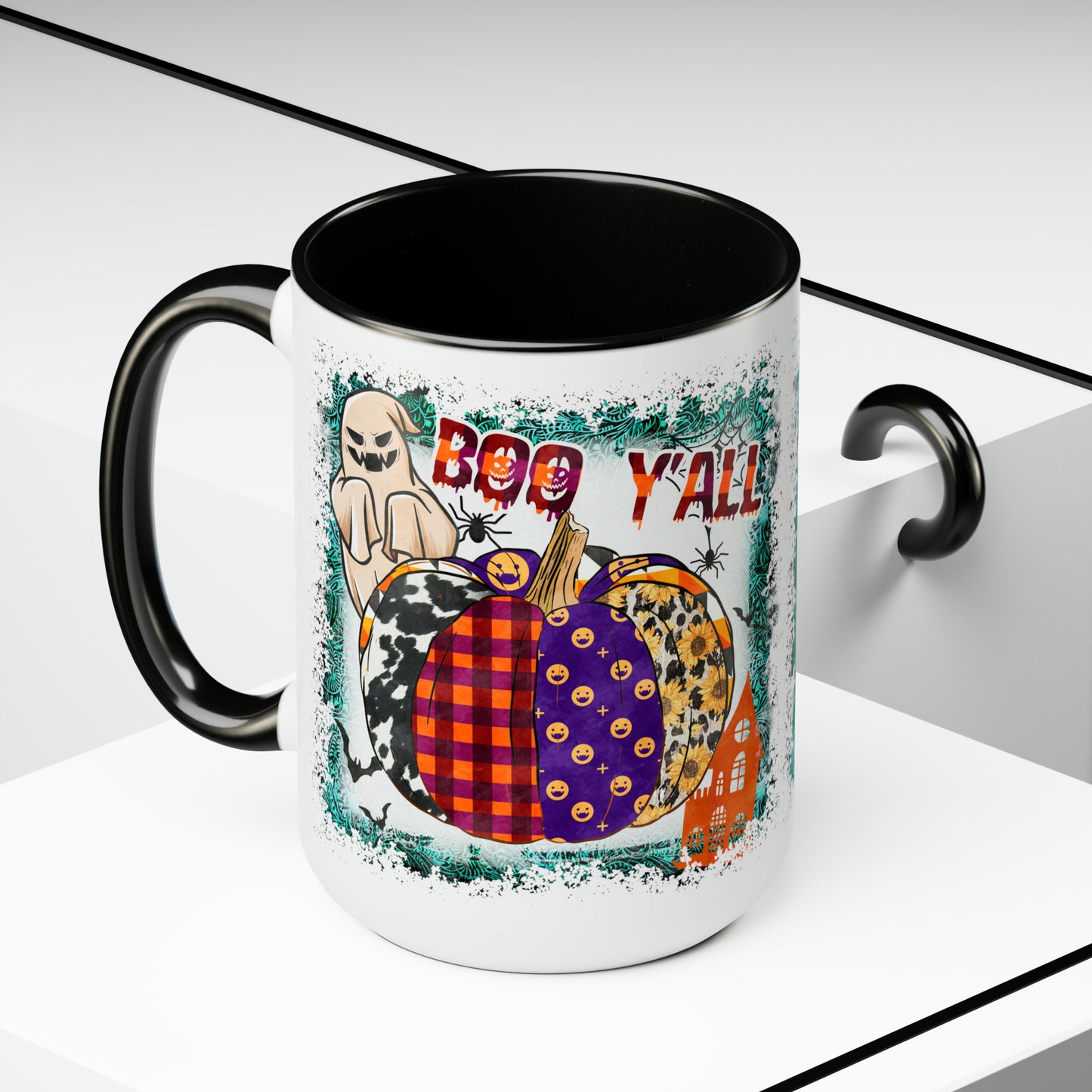 Two-Tone Coffee Mugs, 15oz
