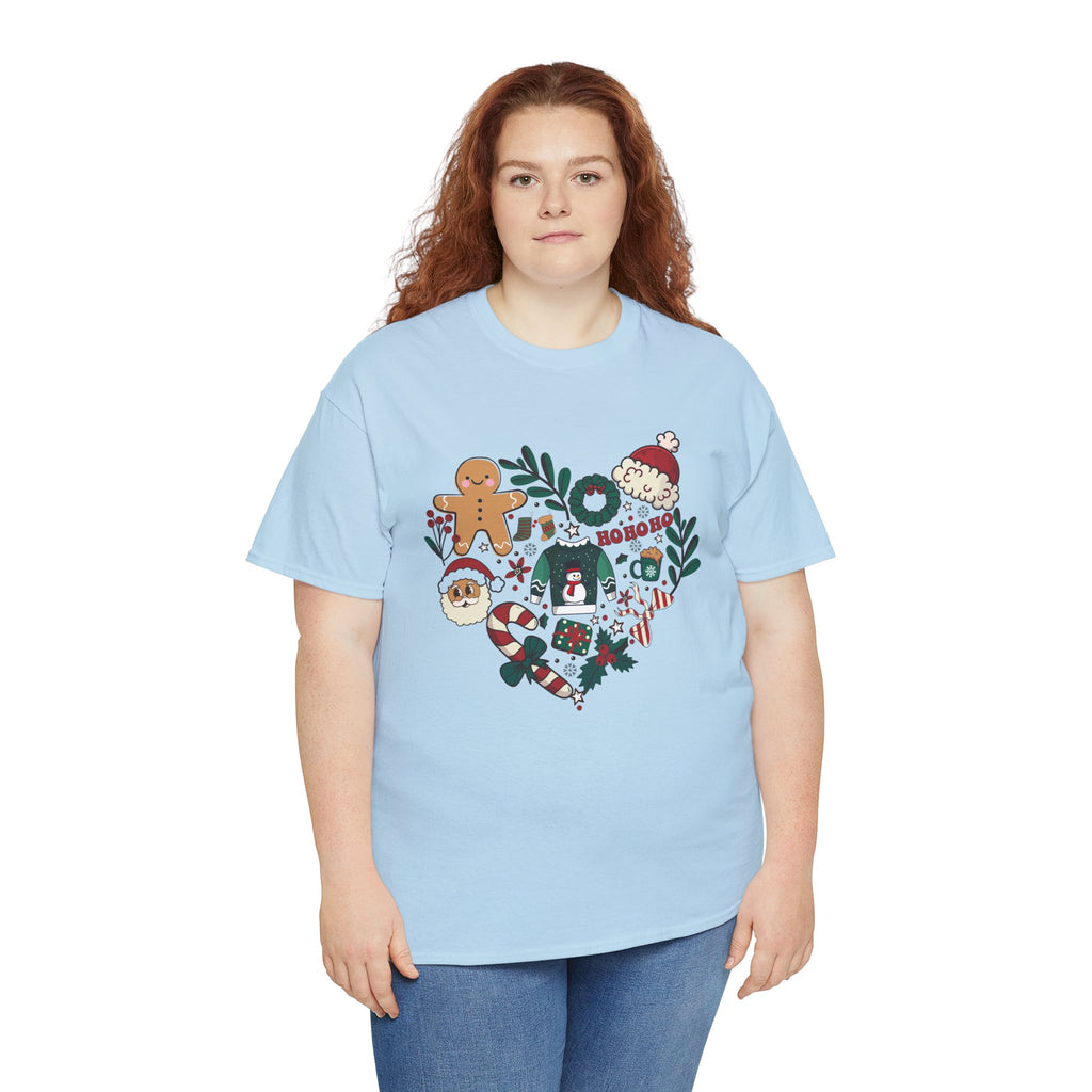 Festive Holiday Heart Heavy Cotton Tee