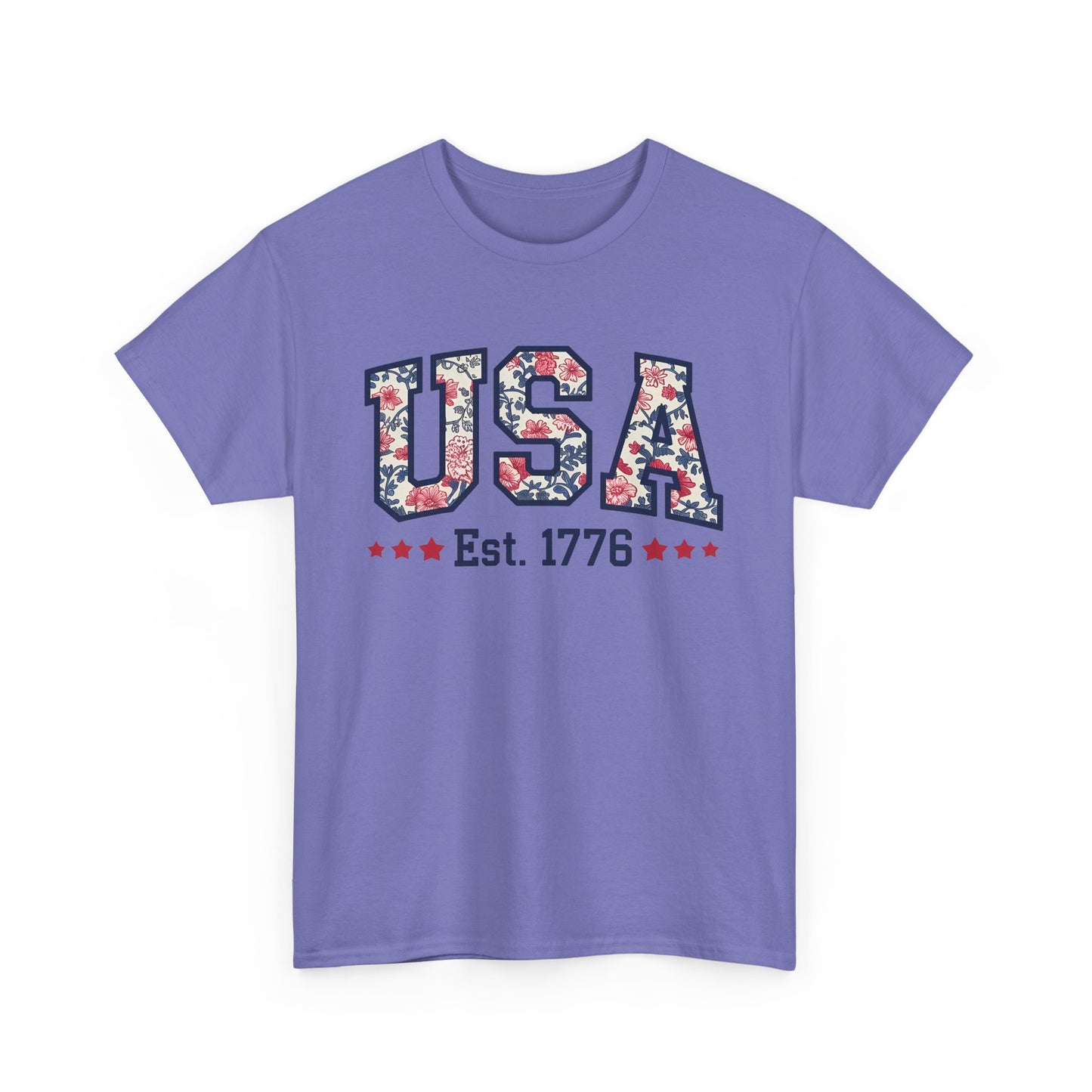 Patriotic USA Floral- Tee