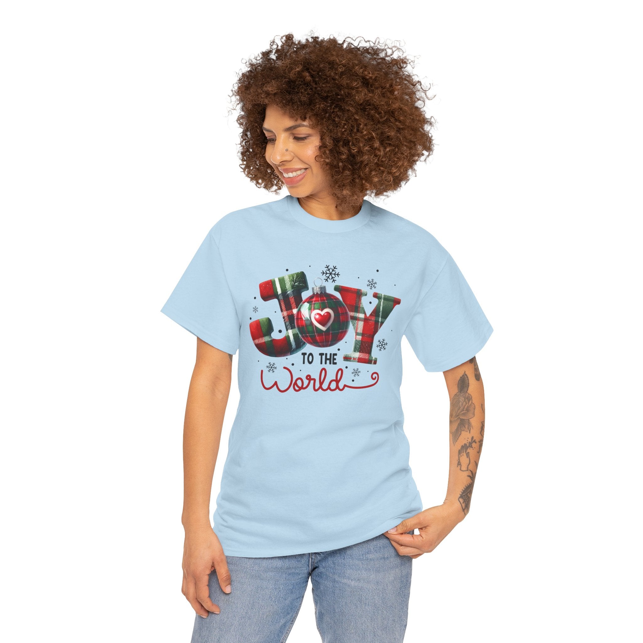 Joy to the World -Heavy Cotton Tee - Christmas Holiday Shirt