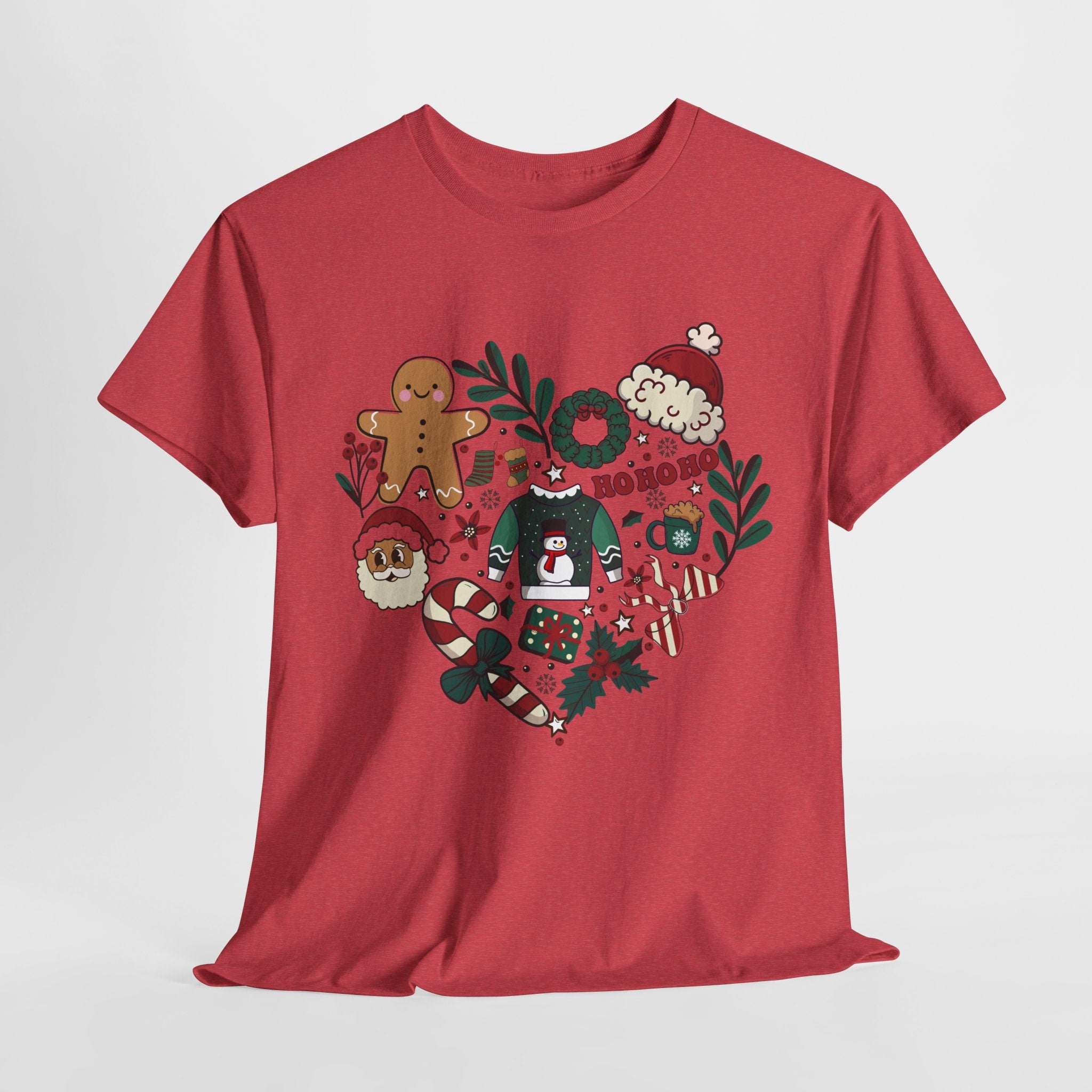 Festive Holiday Heart Heavy Cotton Tee