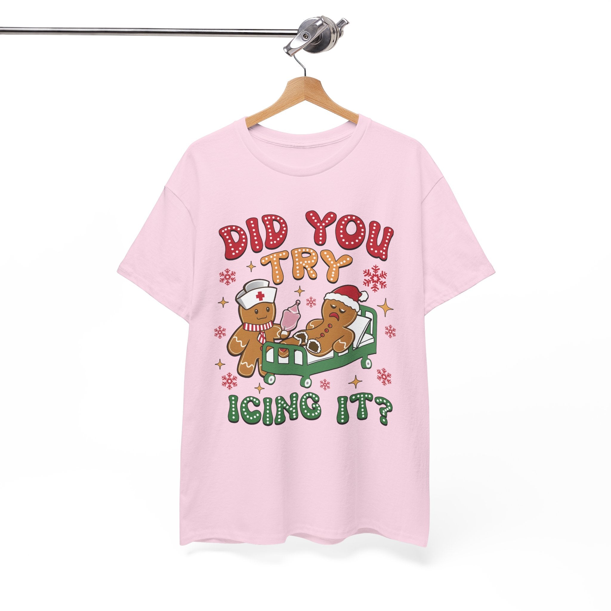 Playful Holiday Heavy Cotton Tee - 'Did You Try Icing It?'