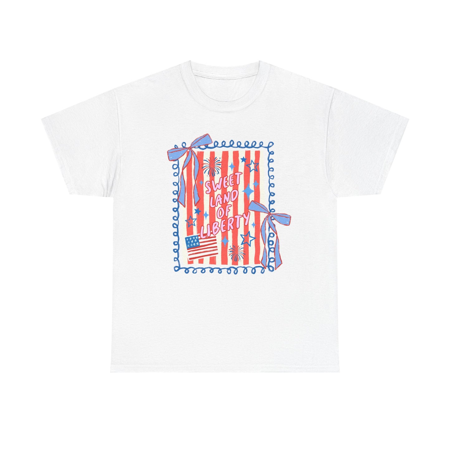 Patriotic 'Land of Liberty' Tee — Red White Blue Flag Graphic T-Shirt
