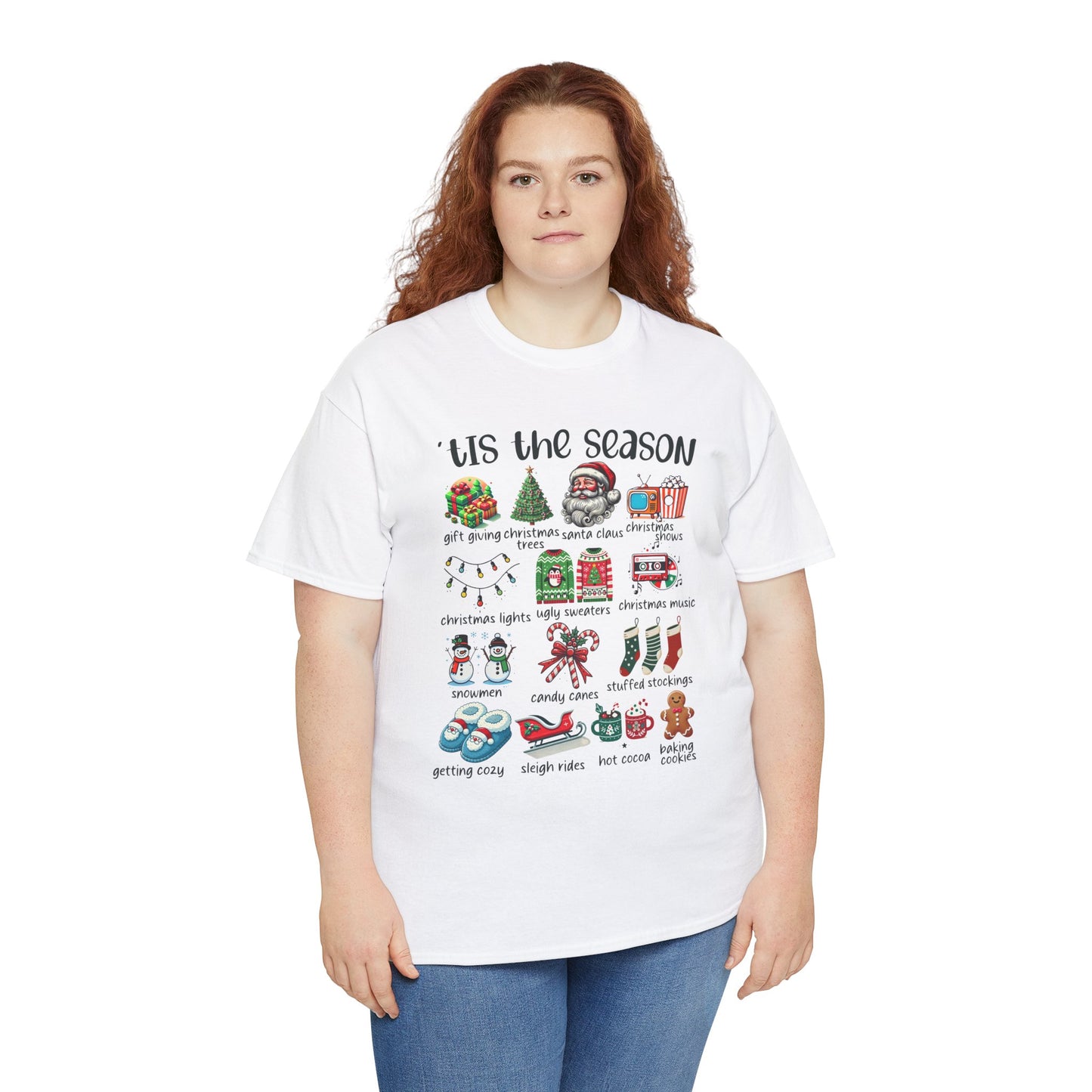 'Tis the Season Heavy Cotton Tee - Holiday Cheer and Festive Fun