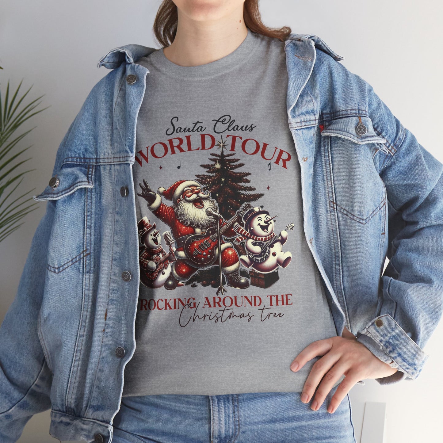 Christmas Santa Claus World Tour Tee - Heavy Cotton T-Shirt