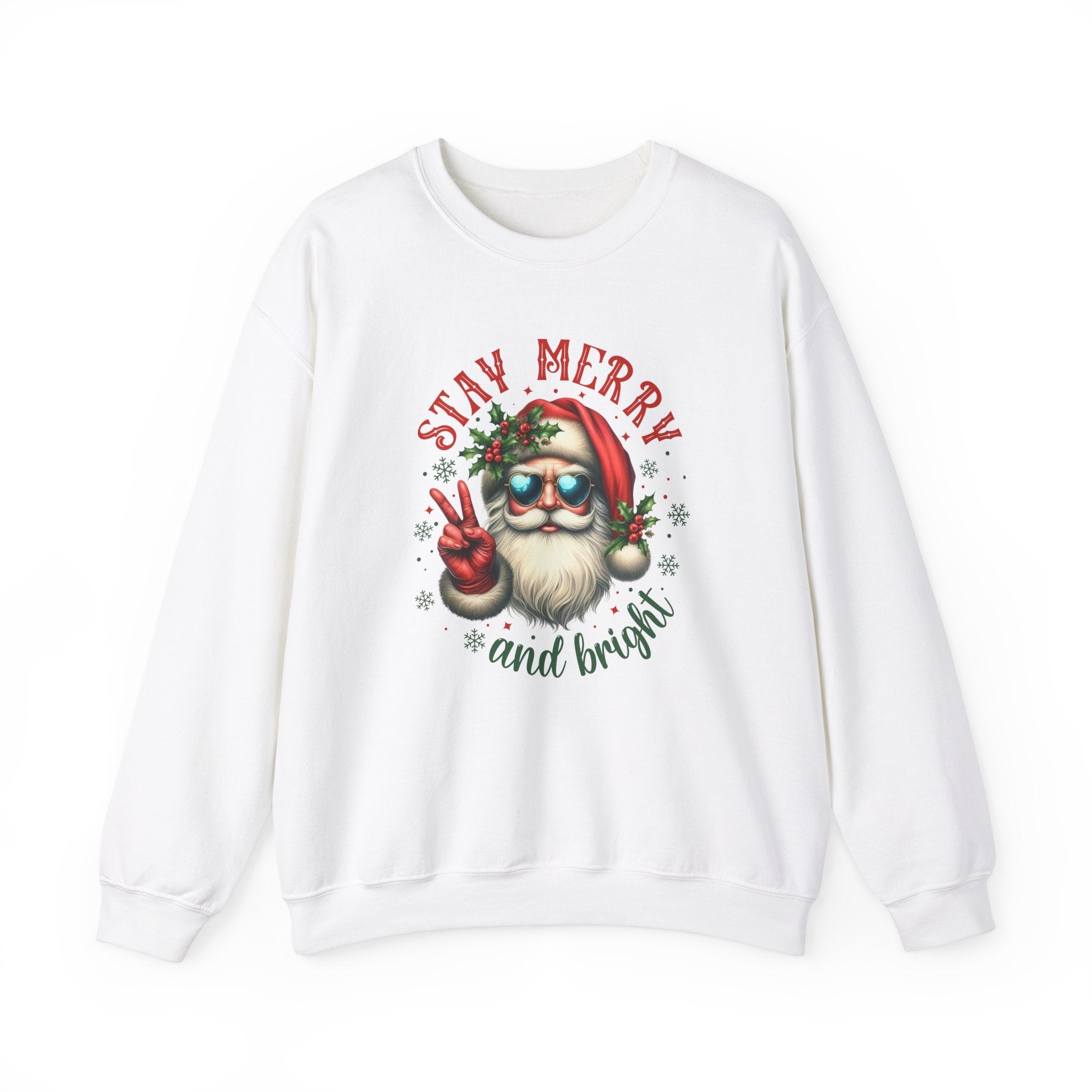 Stay Merry and Bright Crewneck Sweatshirt - Festive Holiday Apparel