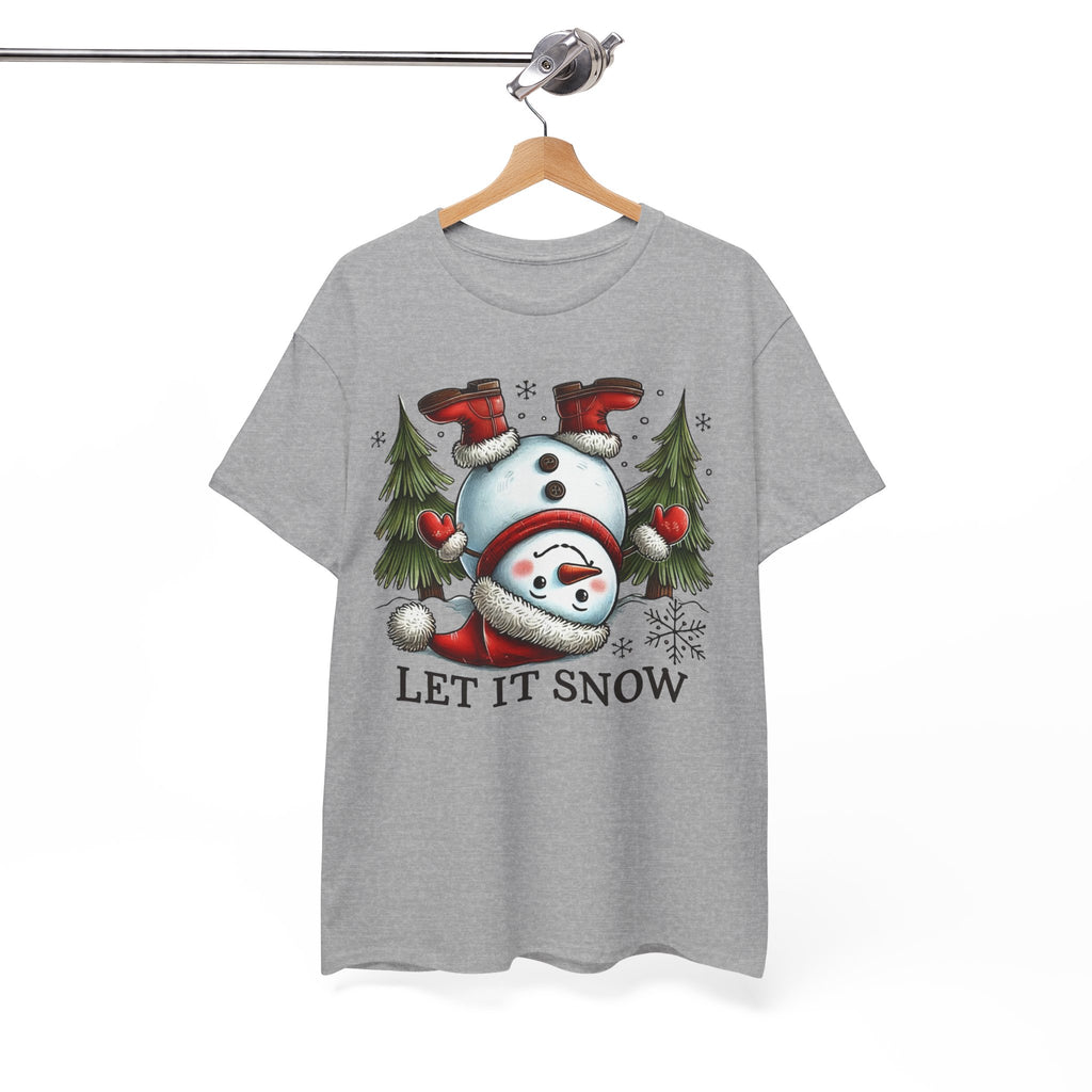 Let It Snow Heavy Cotton Tee - Festive Winter Apparel