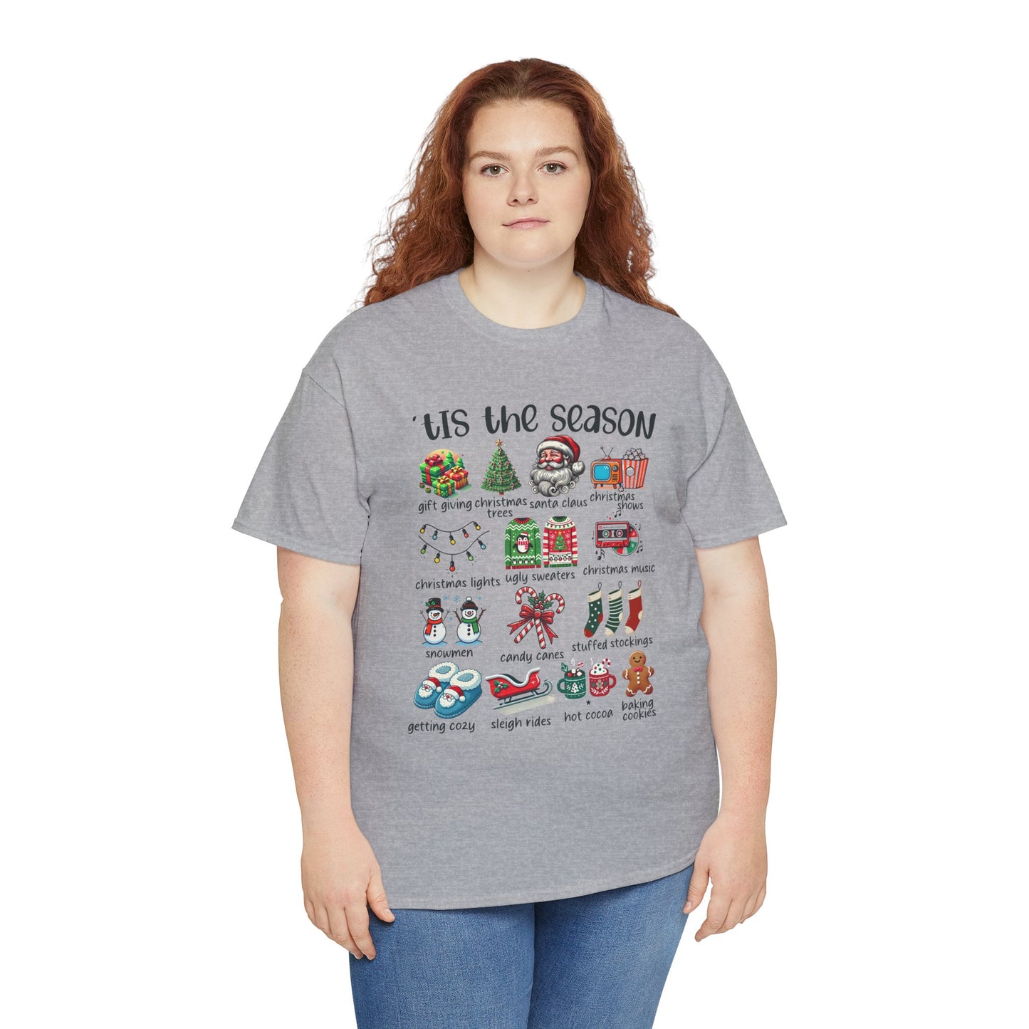 'Tis the Season Heavy Cotton Tee - Holiday Cheer and Festive Fun