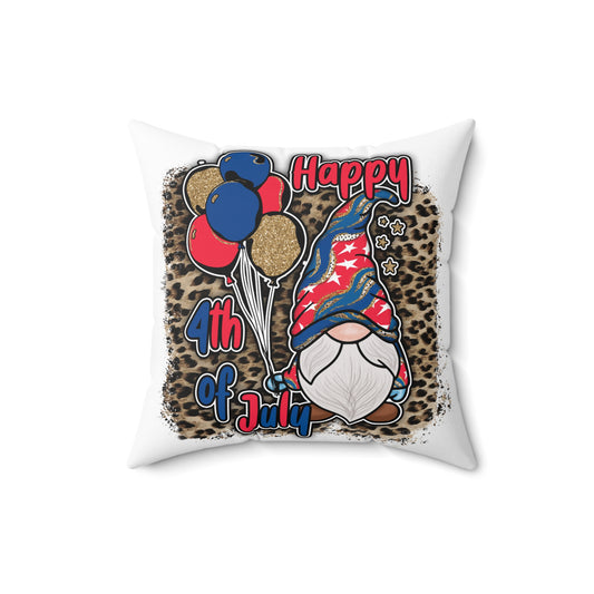 Fourth of July Gnome Throw Pillow