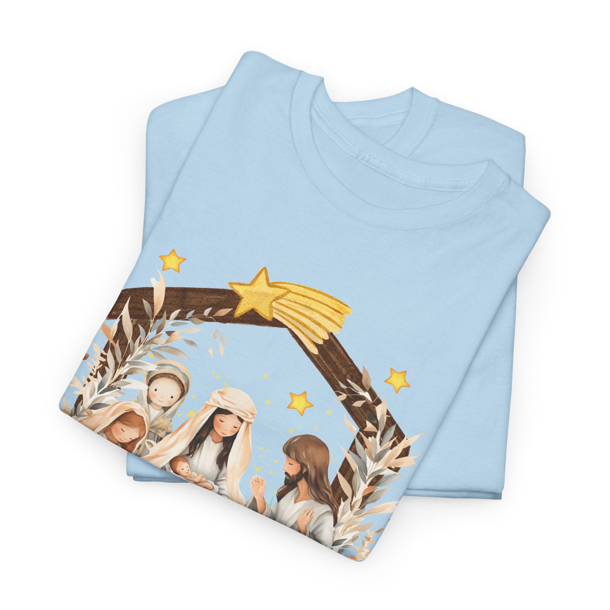 The Greatest Gift of All Heavy Cotton Tee - Christmas Nativity Design