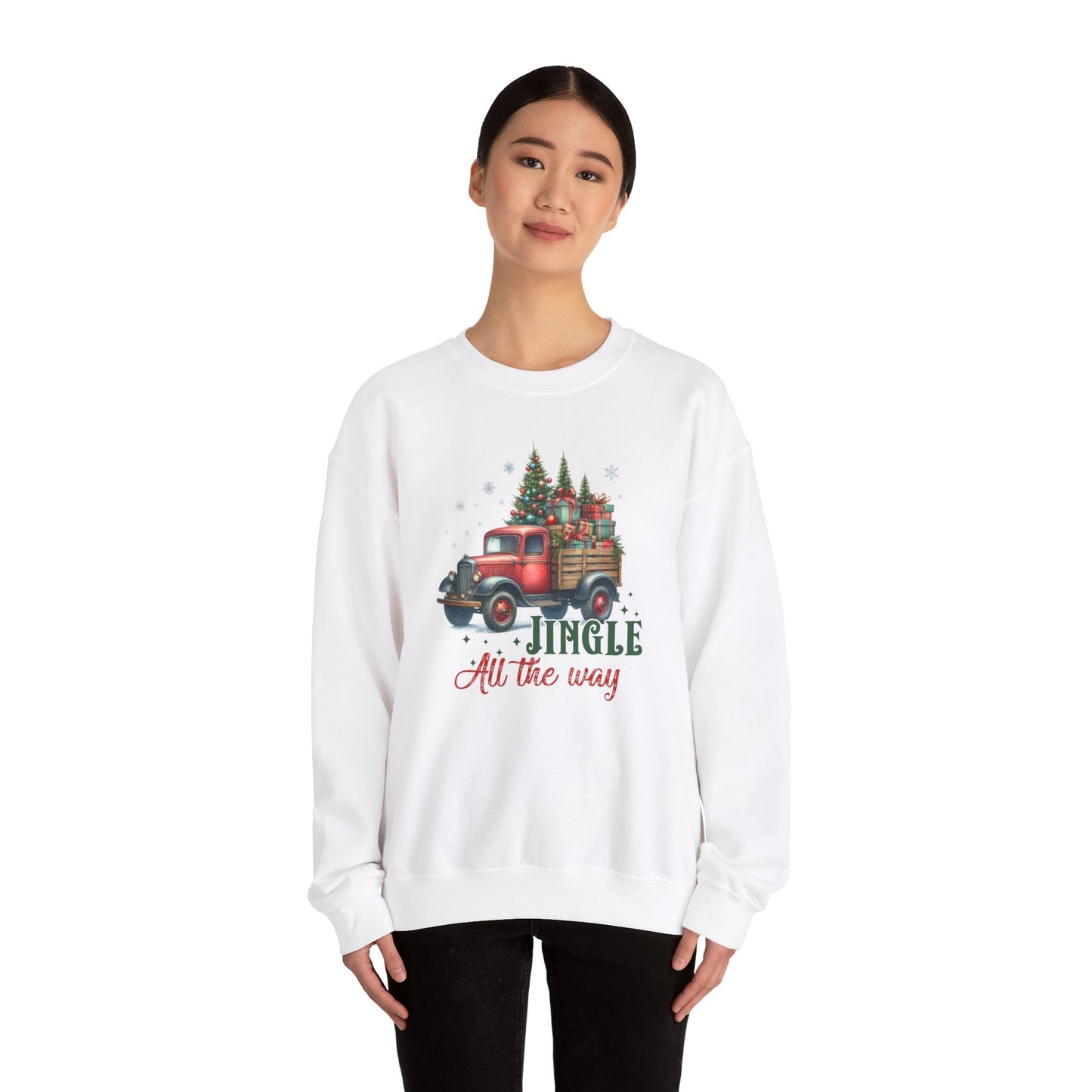 Jingle All the Way Sweatshirt - Cozy Heavy Blend Crewneck for Holiday Cheer