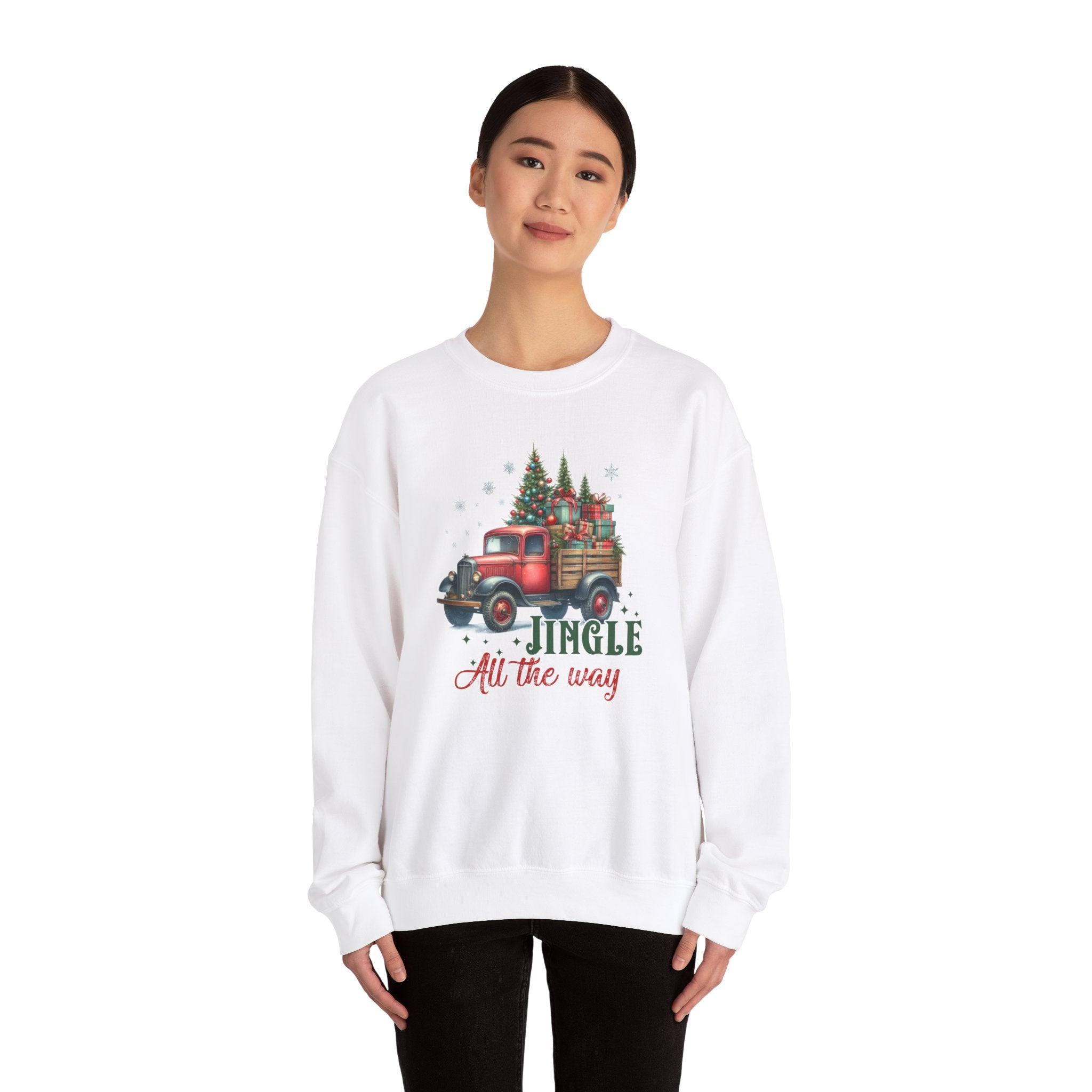 Jingle All the Way Sweatshirt - Cozy Heavy Blend Crewneck for Holiday Cheer