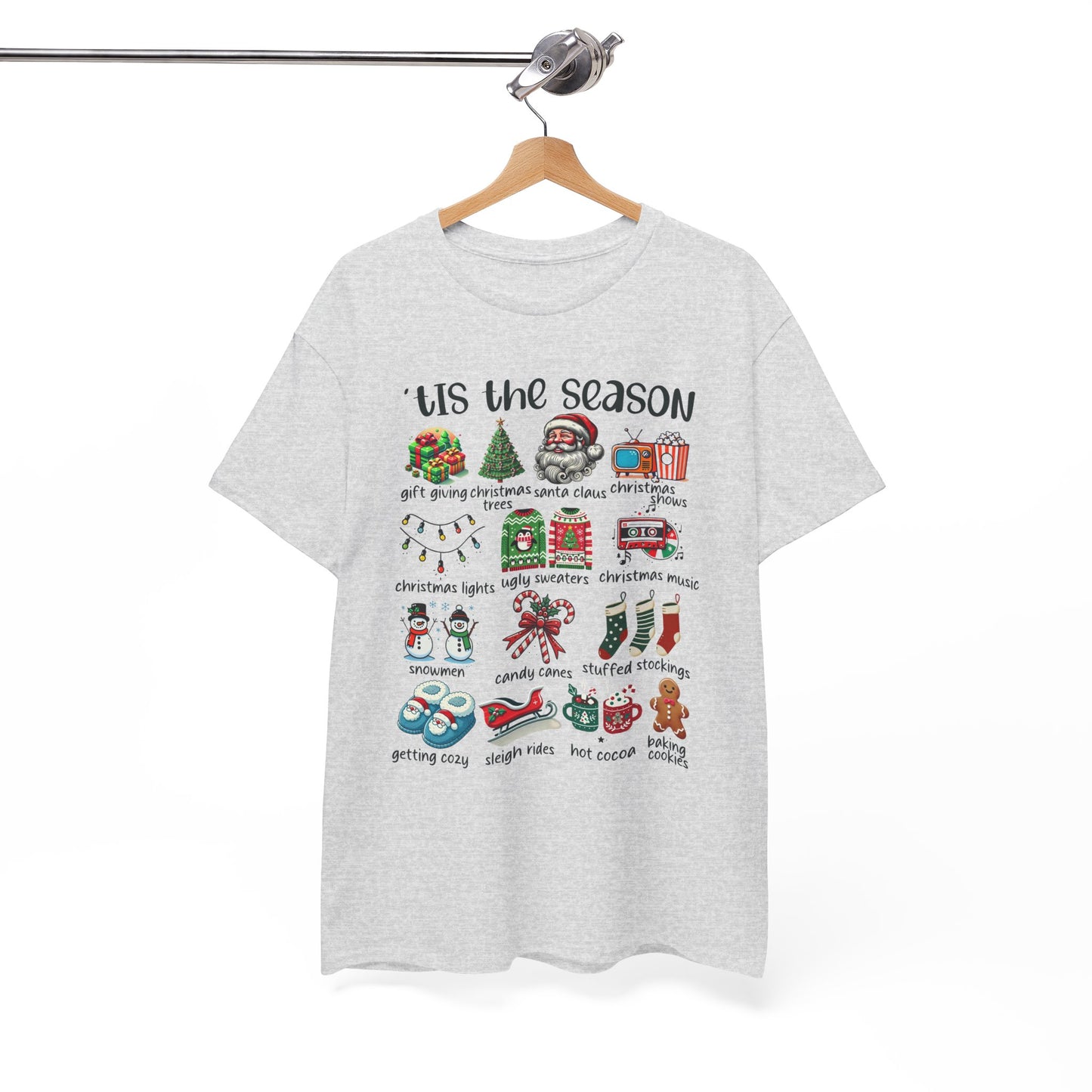 'Tis the Season Heavy Cotton Tee - Holiday Cheer and Festive Fun
