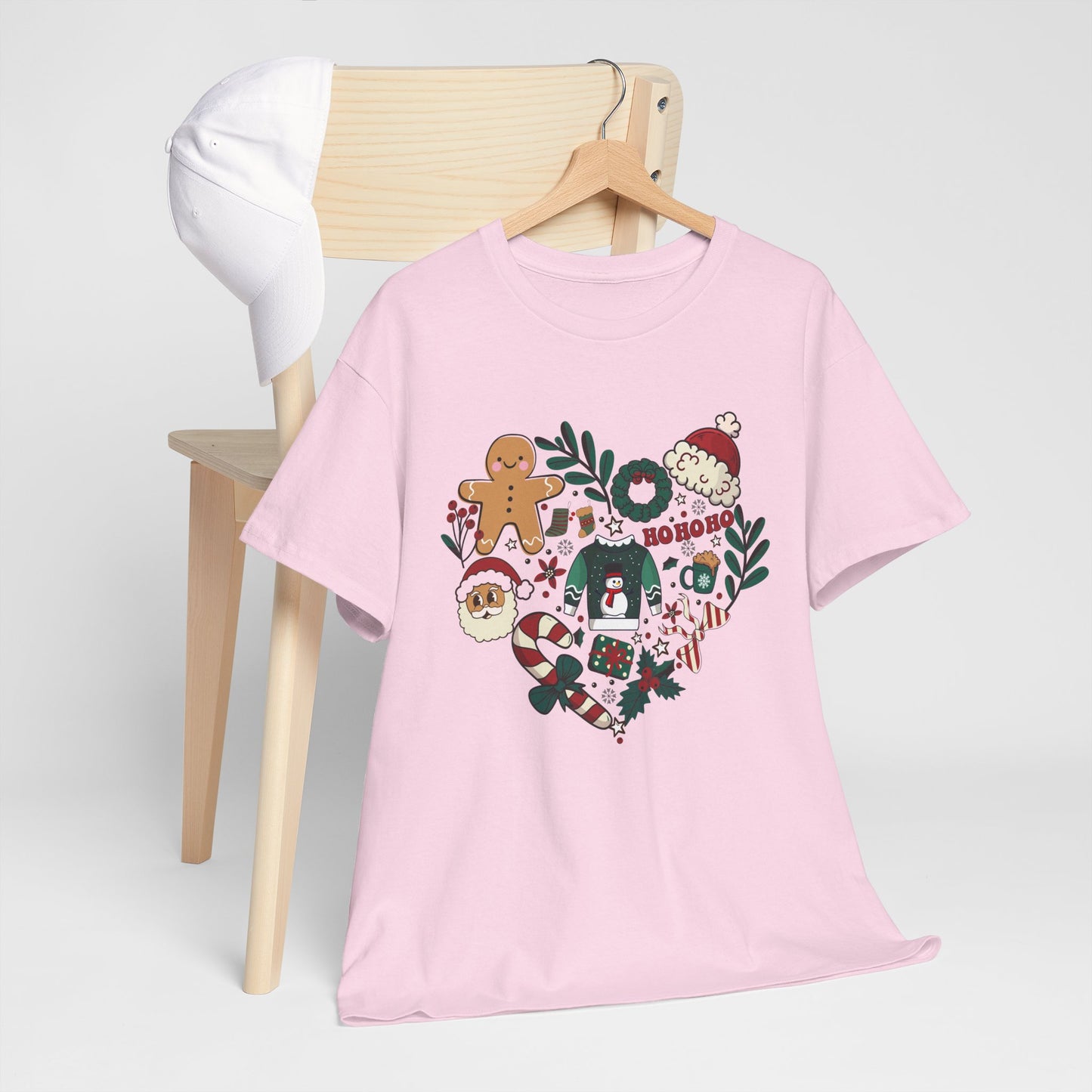 Festive Holiday Heart Heavy Cotton Tee