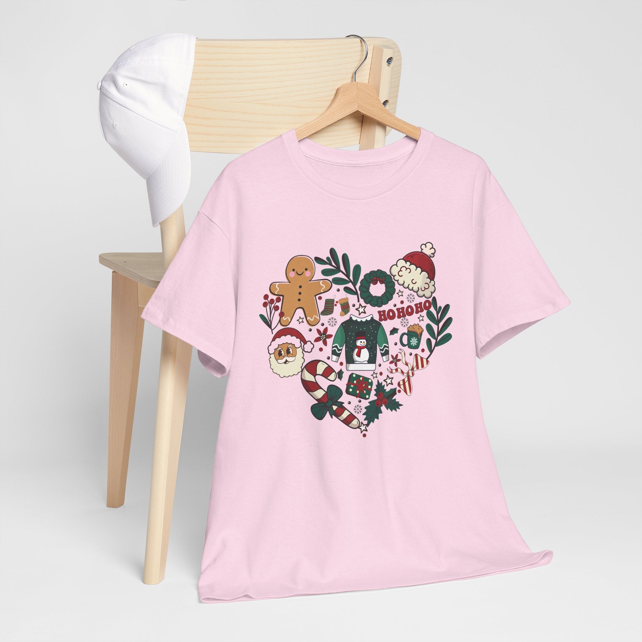 Festive Holiday Heart Heavy Cotton Tee