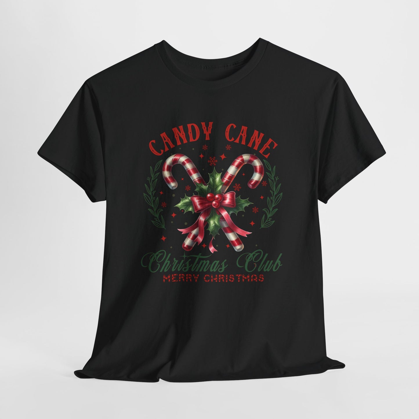 Candy Cane Christmas Club Heavy Cotton Tee - Merry Christmas Holiday Shirt