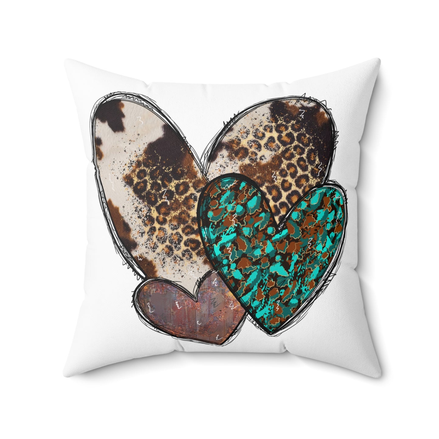 Leopard & Turquoise Hearts