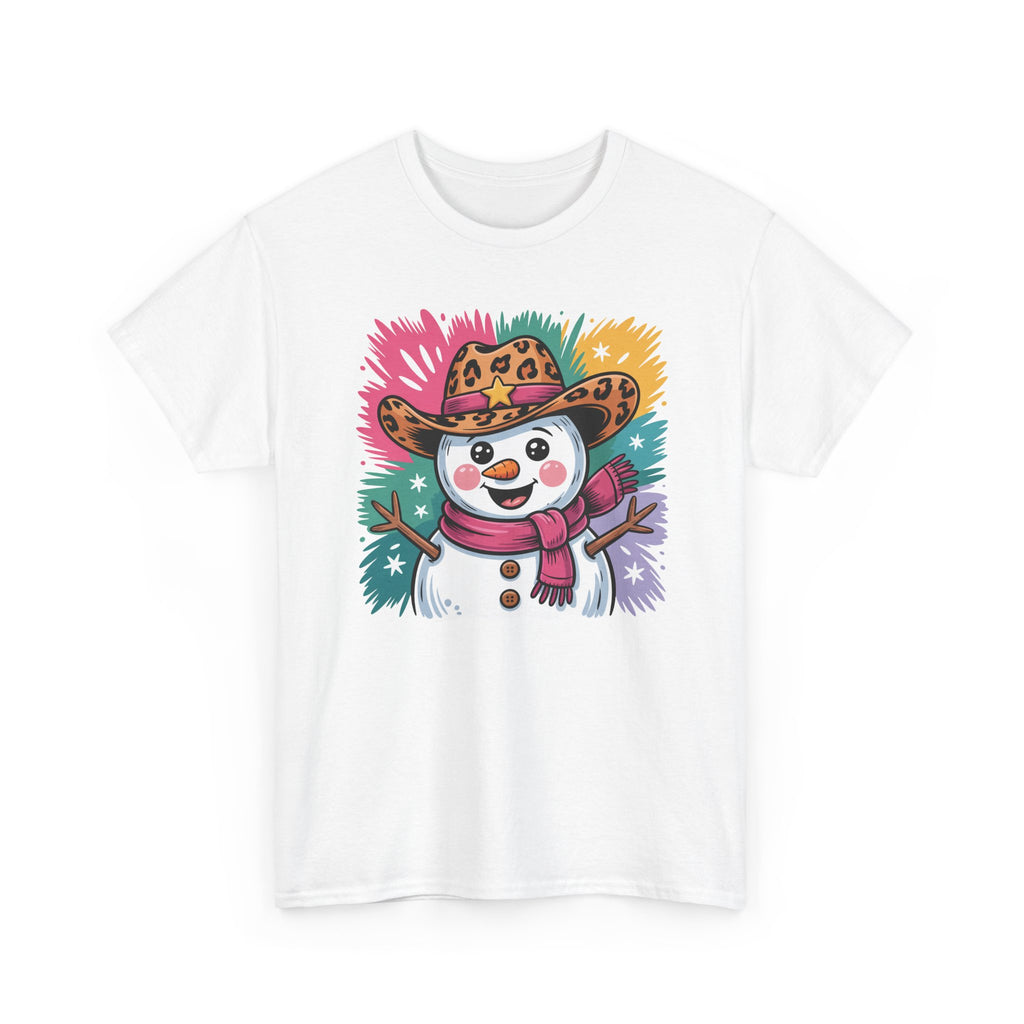 Cute Western Snowman Holiday Tee