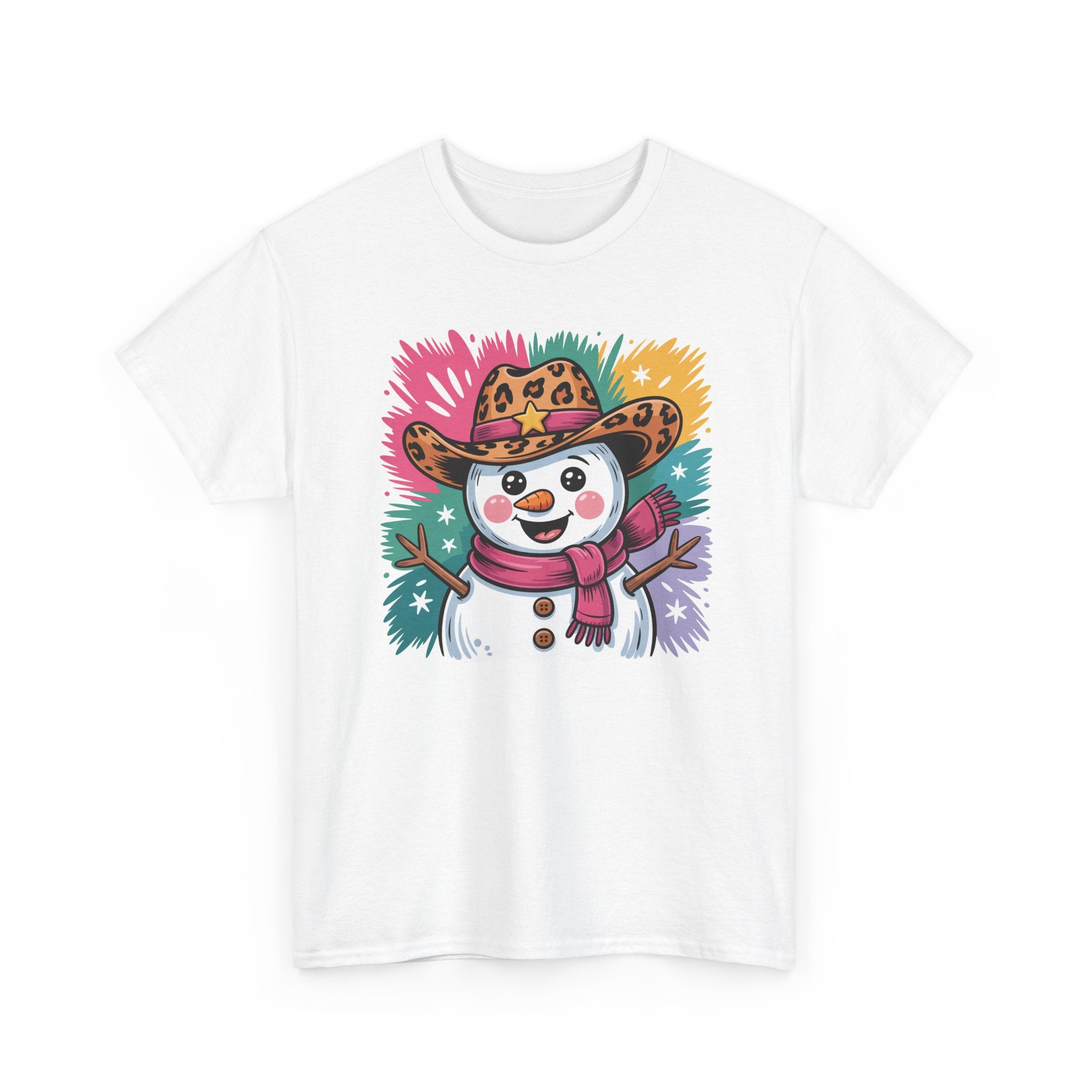 Cute Western Snowman Holiday Tee