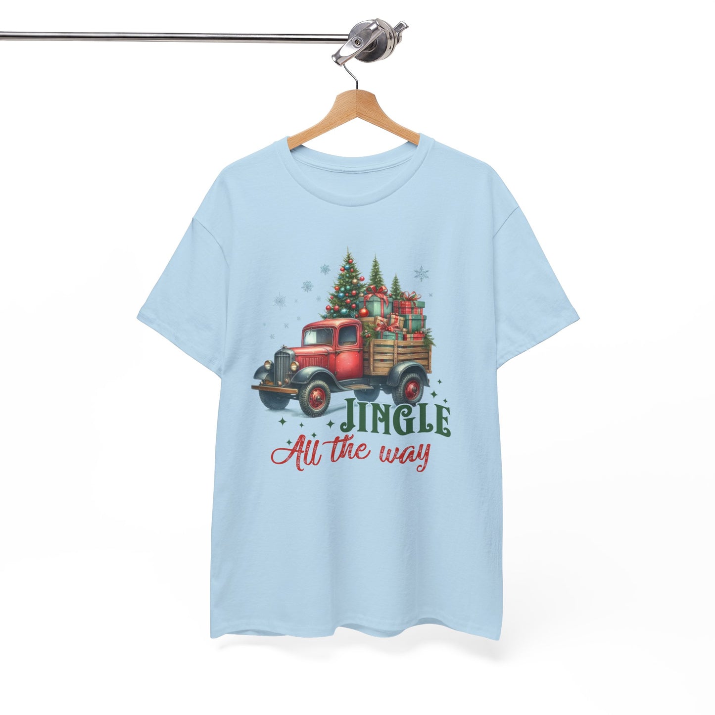 Jingle All the Way Holiday Tee - Heavy Cotton Shirt for Christmas Celebrations