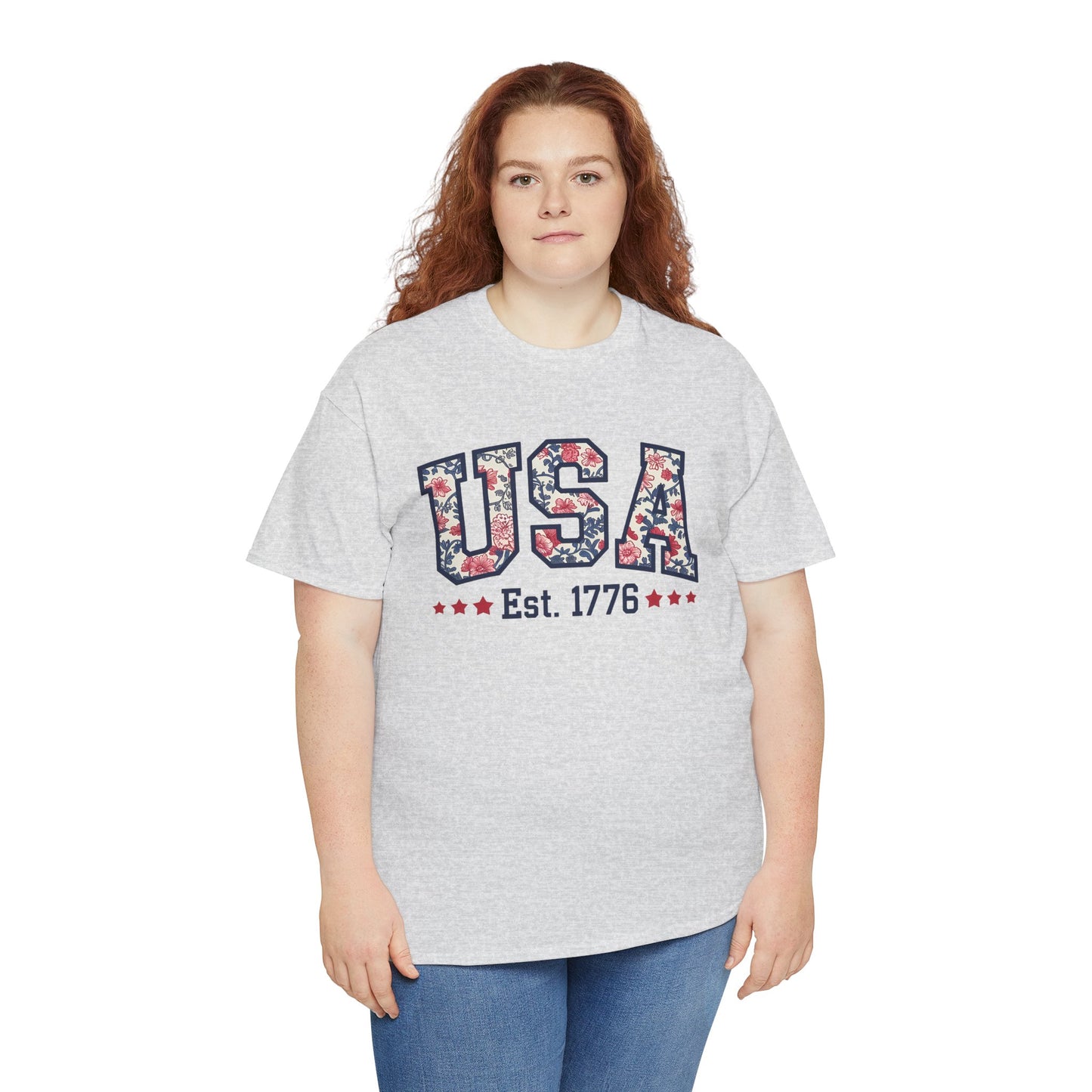 Patriotic USA Floral- Tee