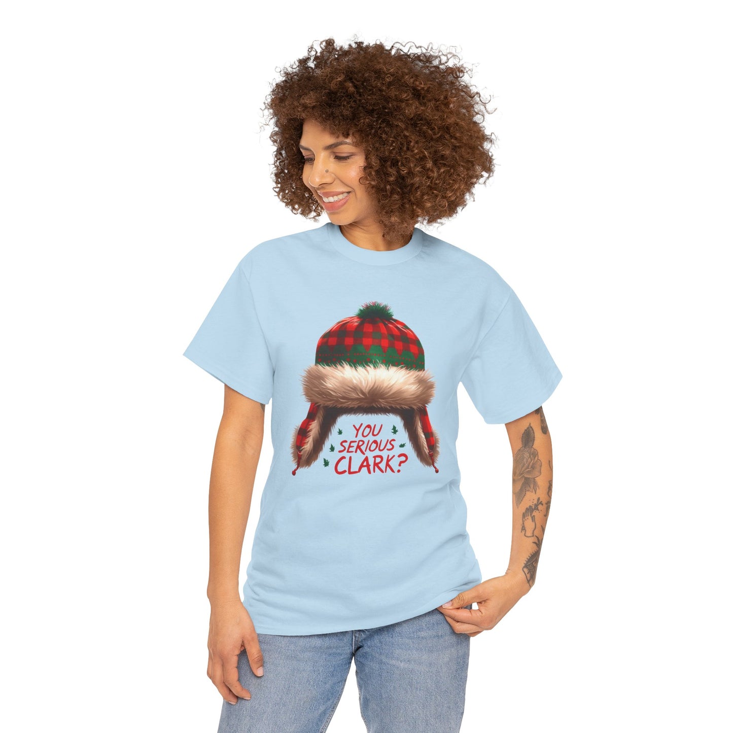 Funny Holiday Heavy Cotton Tee - 'You Serious, Clark?'