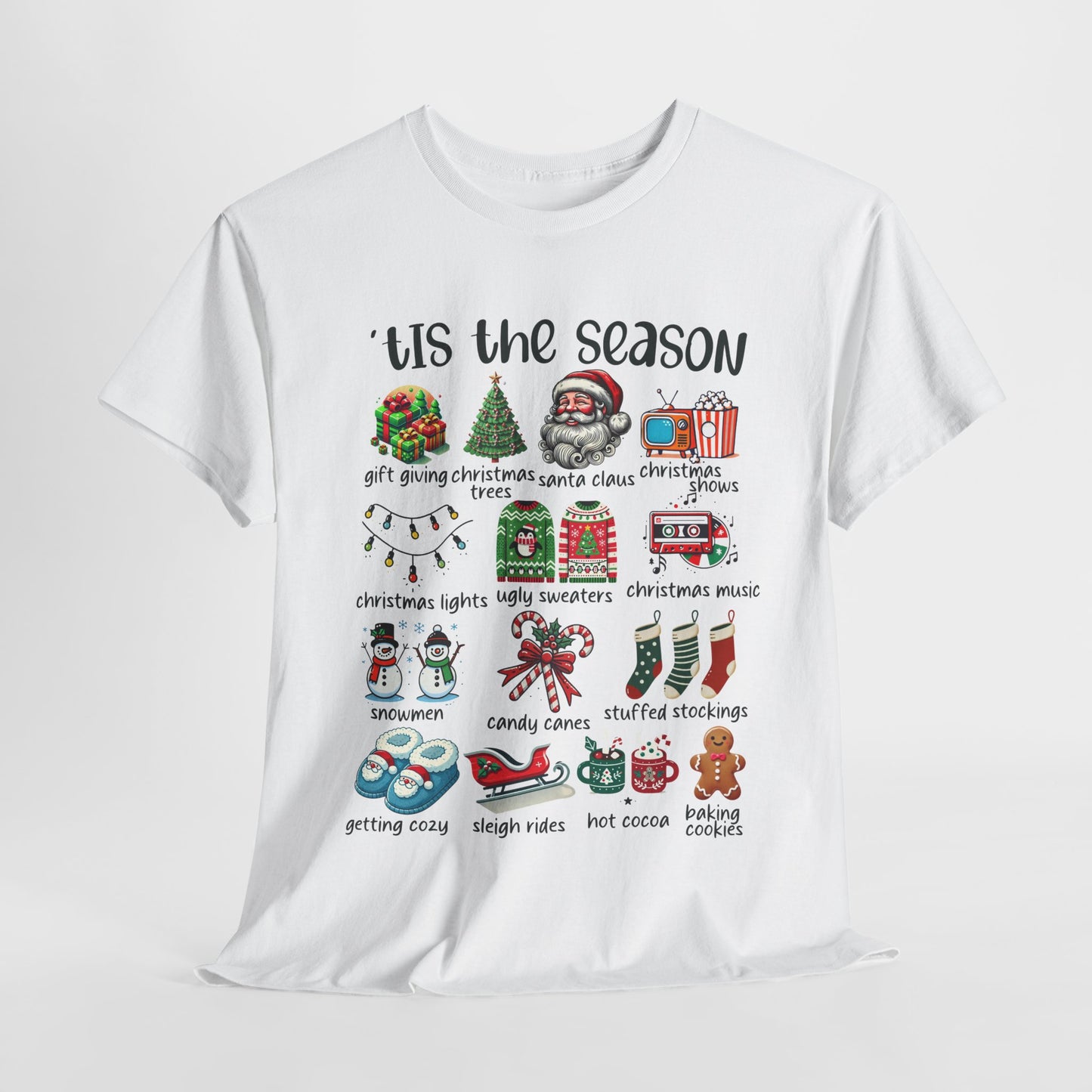 'Tis the Season Heavy Cotton Tee - Holiday Cheer and Festive Fun