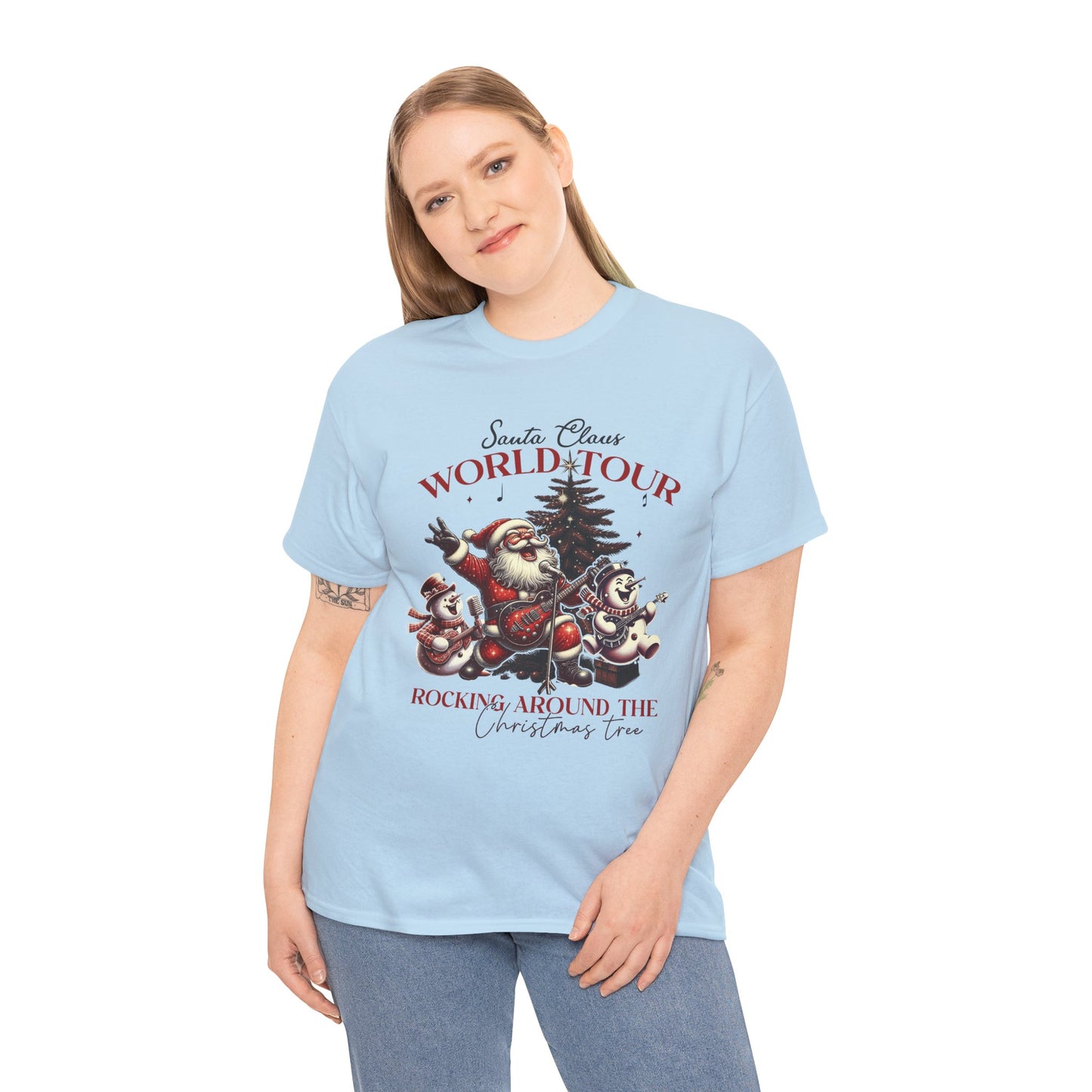 Christmas Santa Claus World Tour Tee - Heavy Cotton T-Shirt