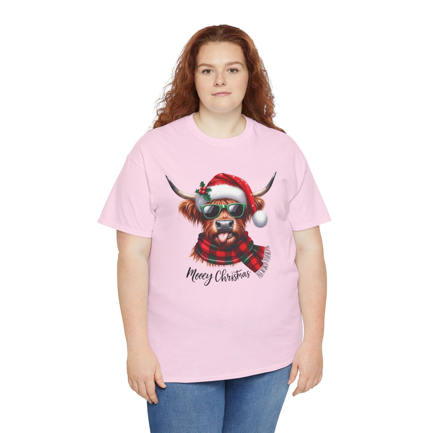 Merry Christmas Highland Cow Tee - Heavy Cotton Shirt