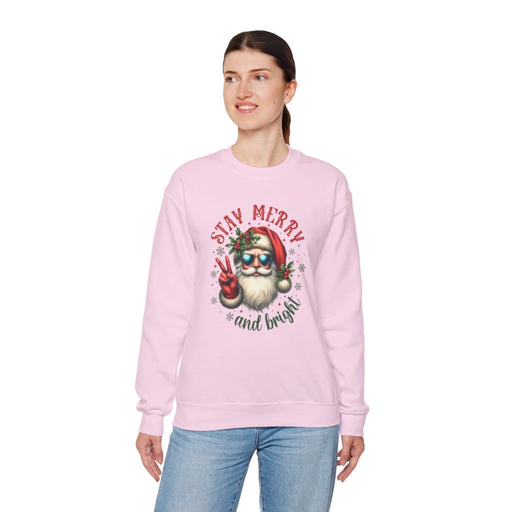 Stay Merry and Bright Crewneck Sweatshirt - Festive Holiday Apparel