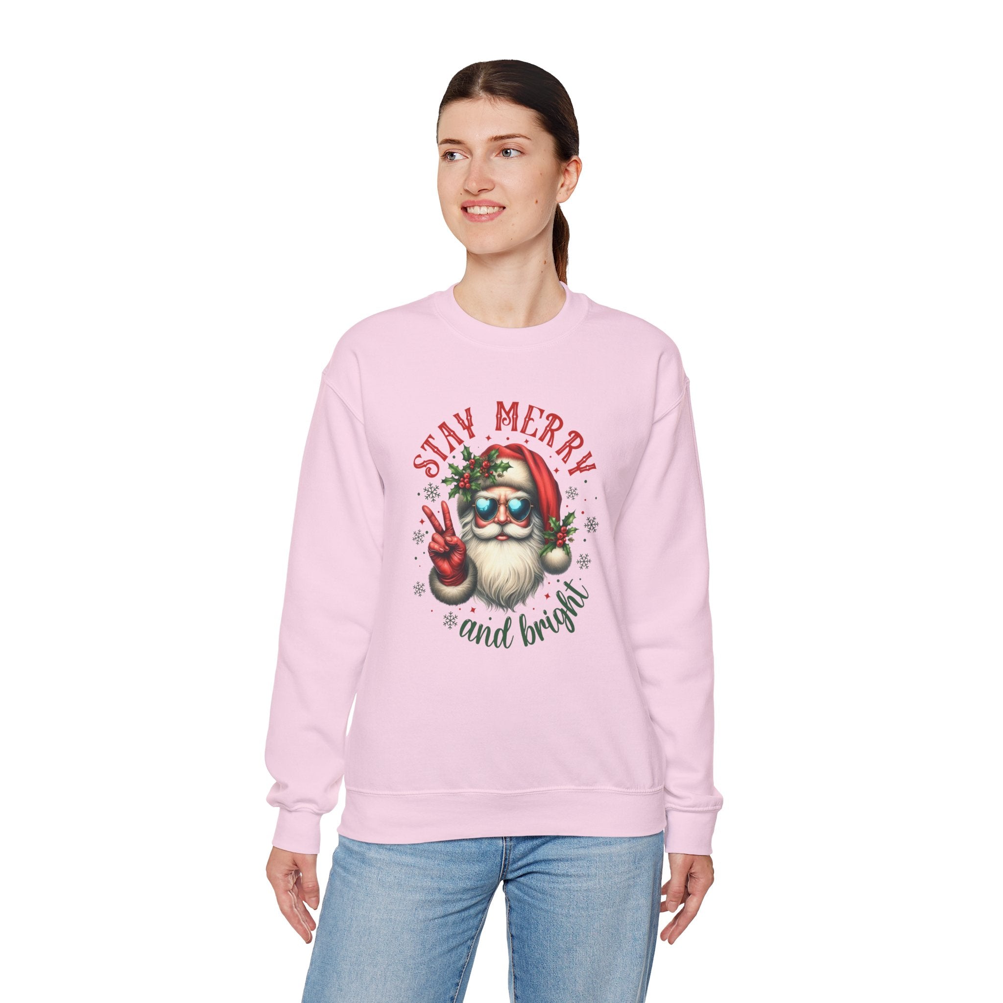 Stay Merry and Bright Crewneck Sweatshirt - Festive Holiday Apparel