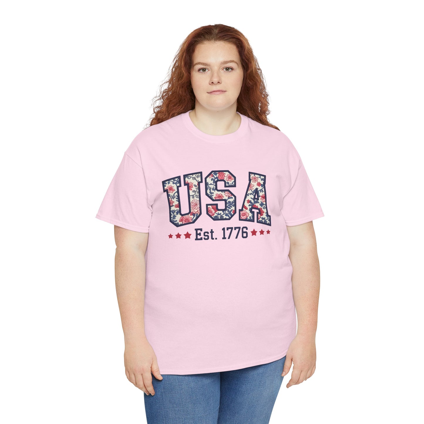 Patriotic USA Floral- Tee