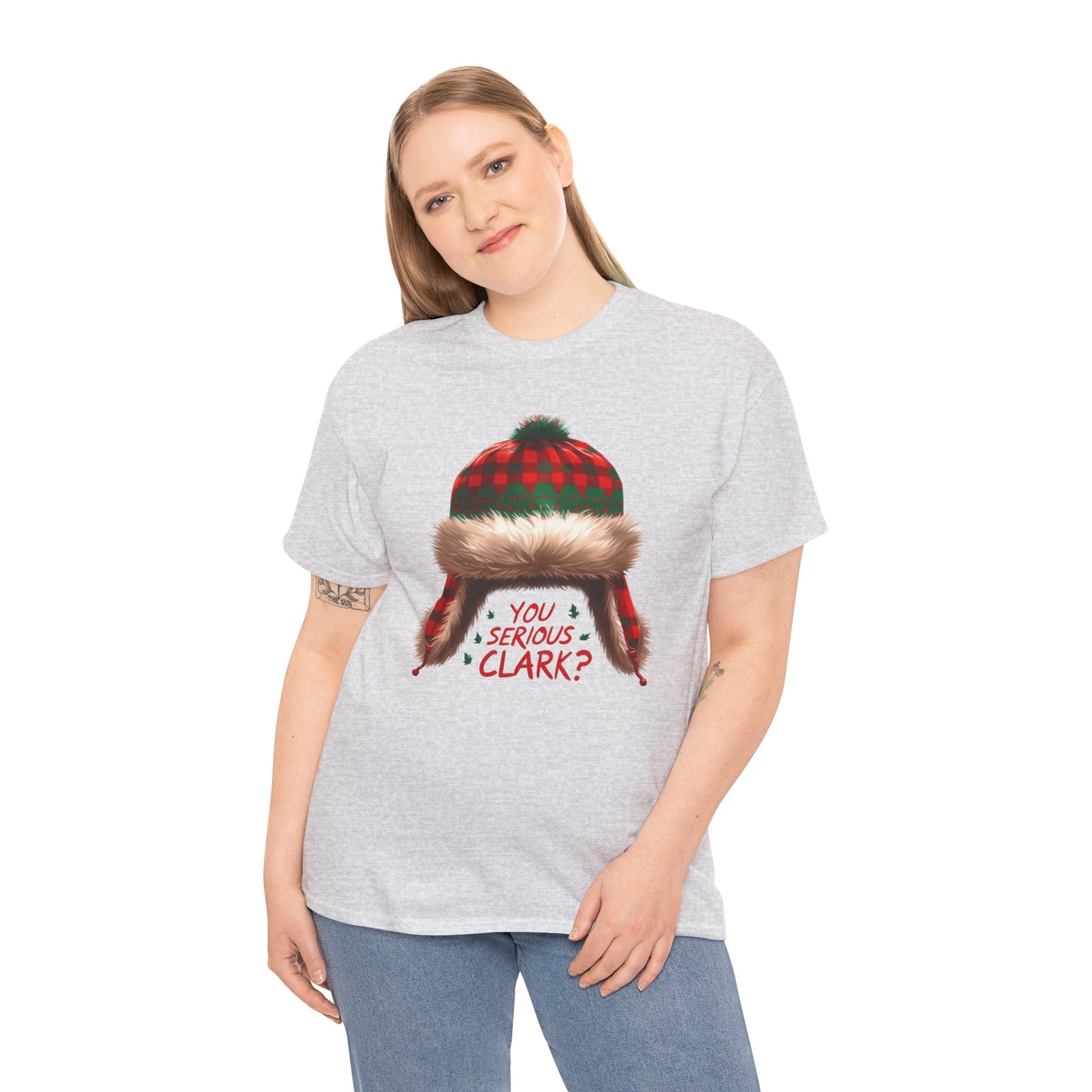 Funny Holiday Heavy Cotton Tee - 'You Serious, Clark?'