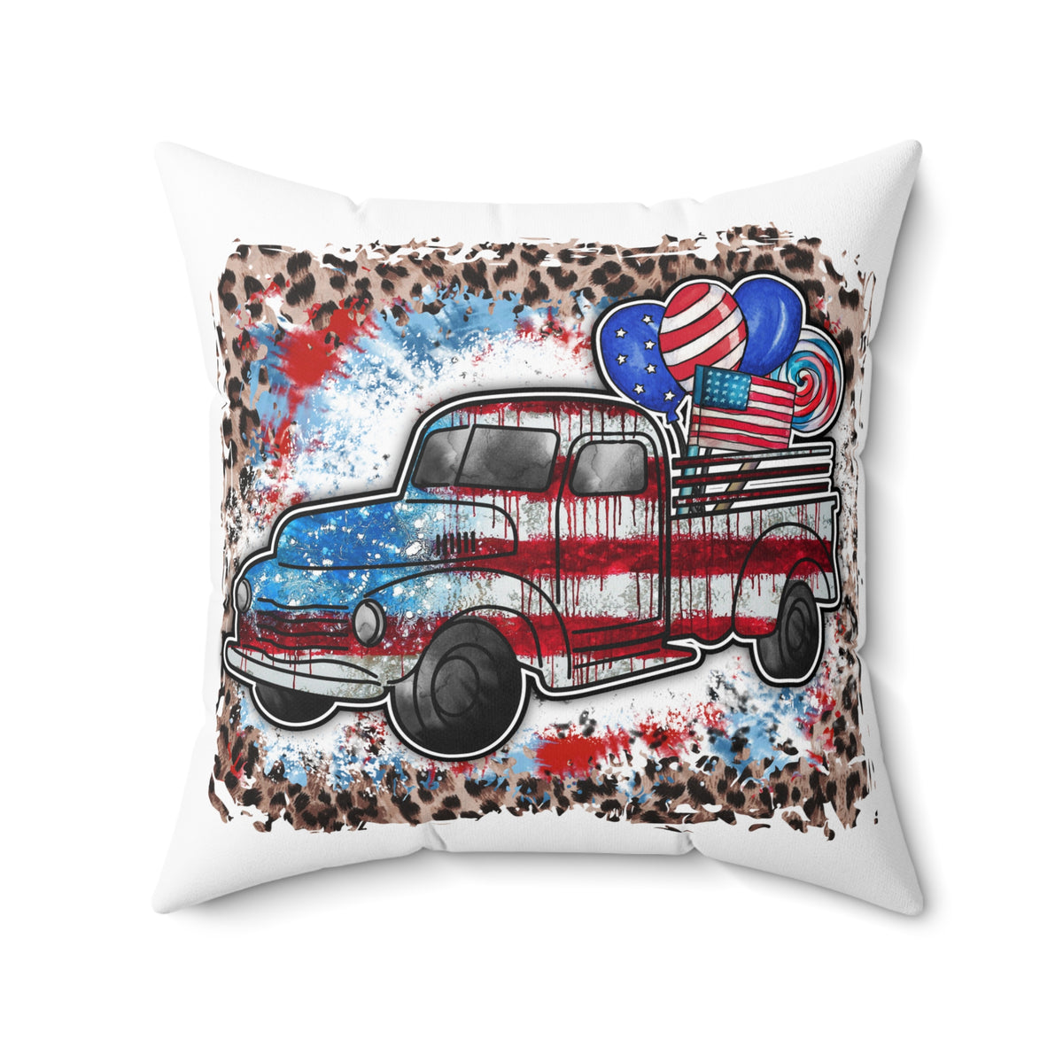 American Rustic Truck Throw Pillow