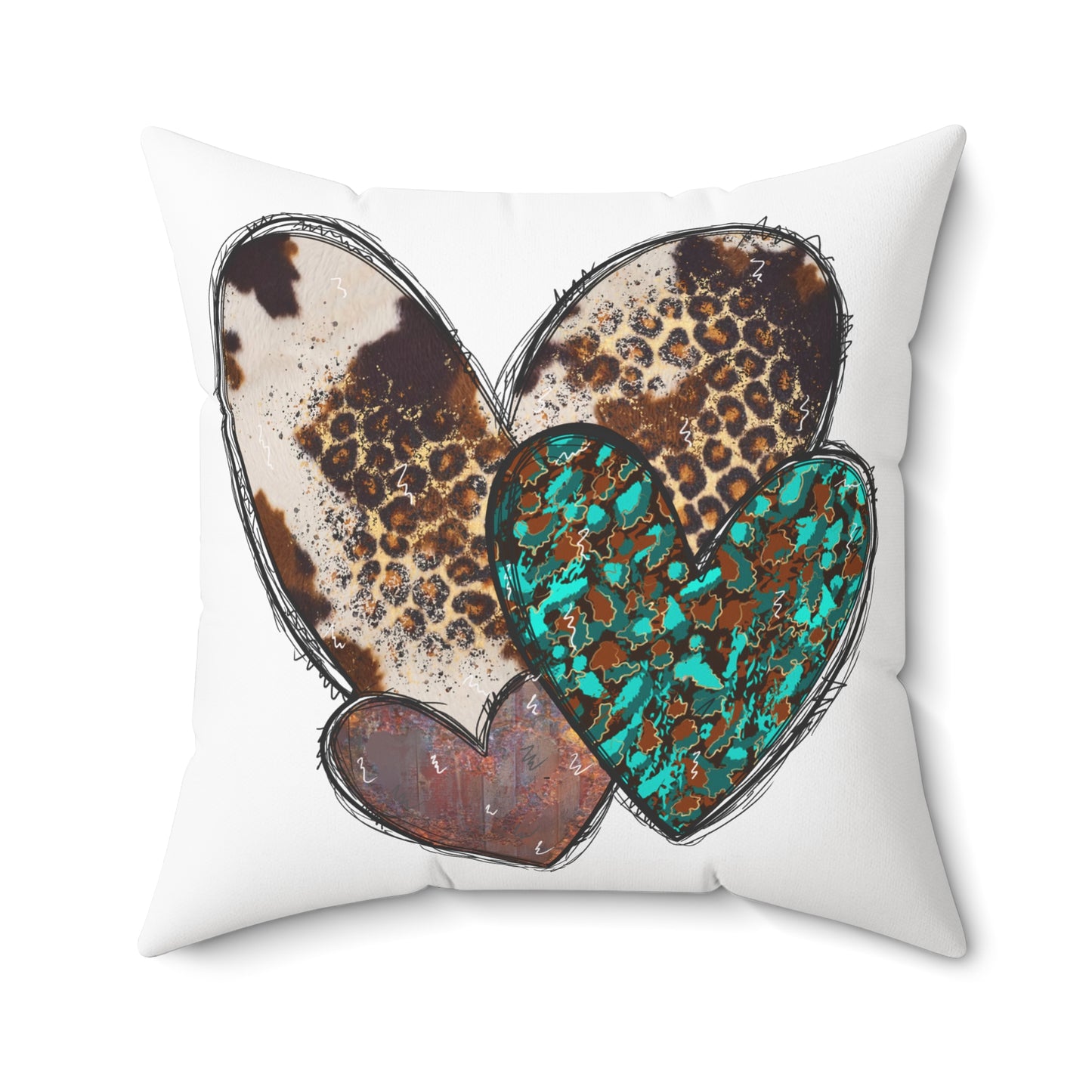 Leopard & Turquoise Hearts
