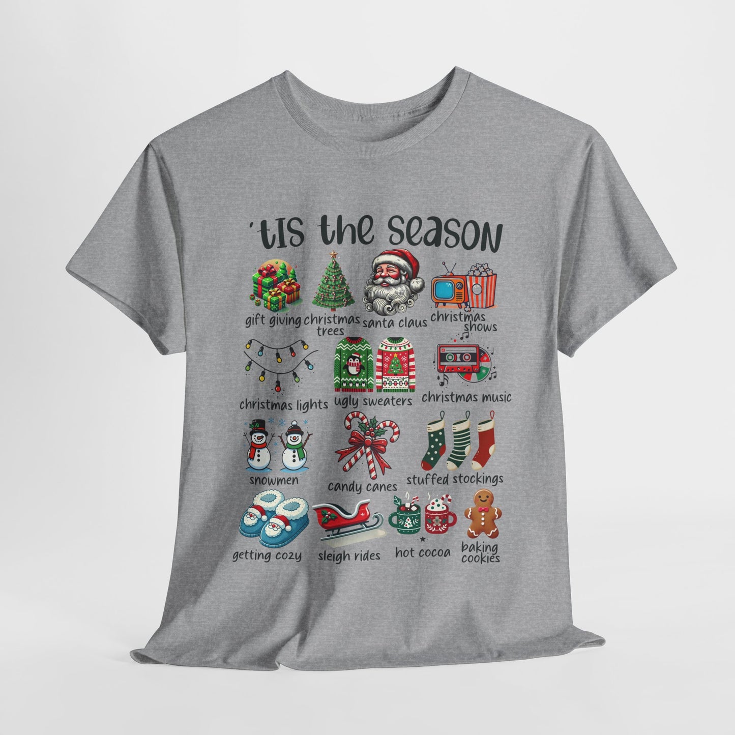'Tis the Season Heavy Cotton Tee - Holiday Cheer and Festive Fun
