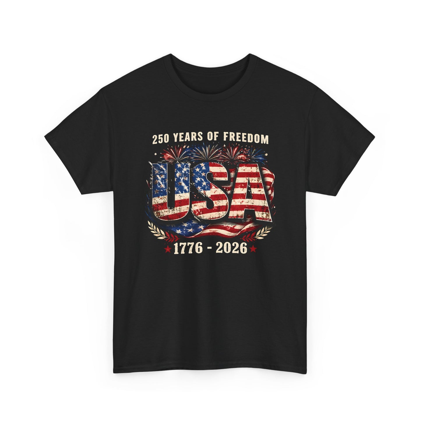 USA 250 Years of Freedom T-Shirt — 1776–2026 Patriotic American Flag Tee