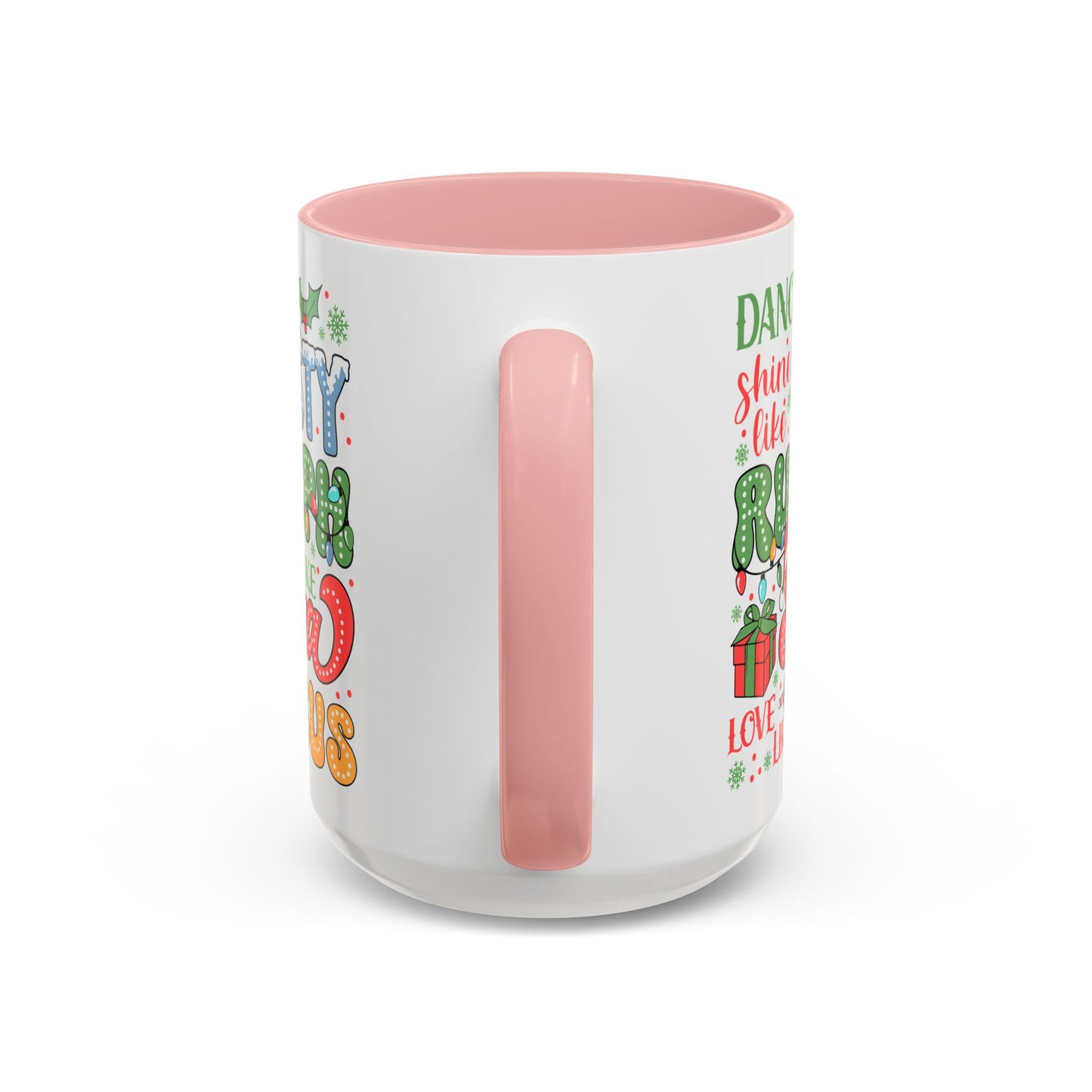 Festive Accent Coffee Mug - Holiday Cheer with Santa & Friends Design
